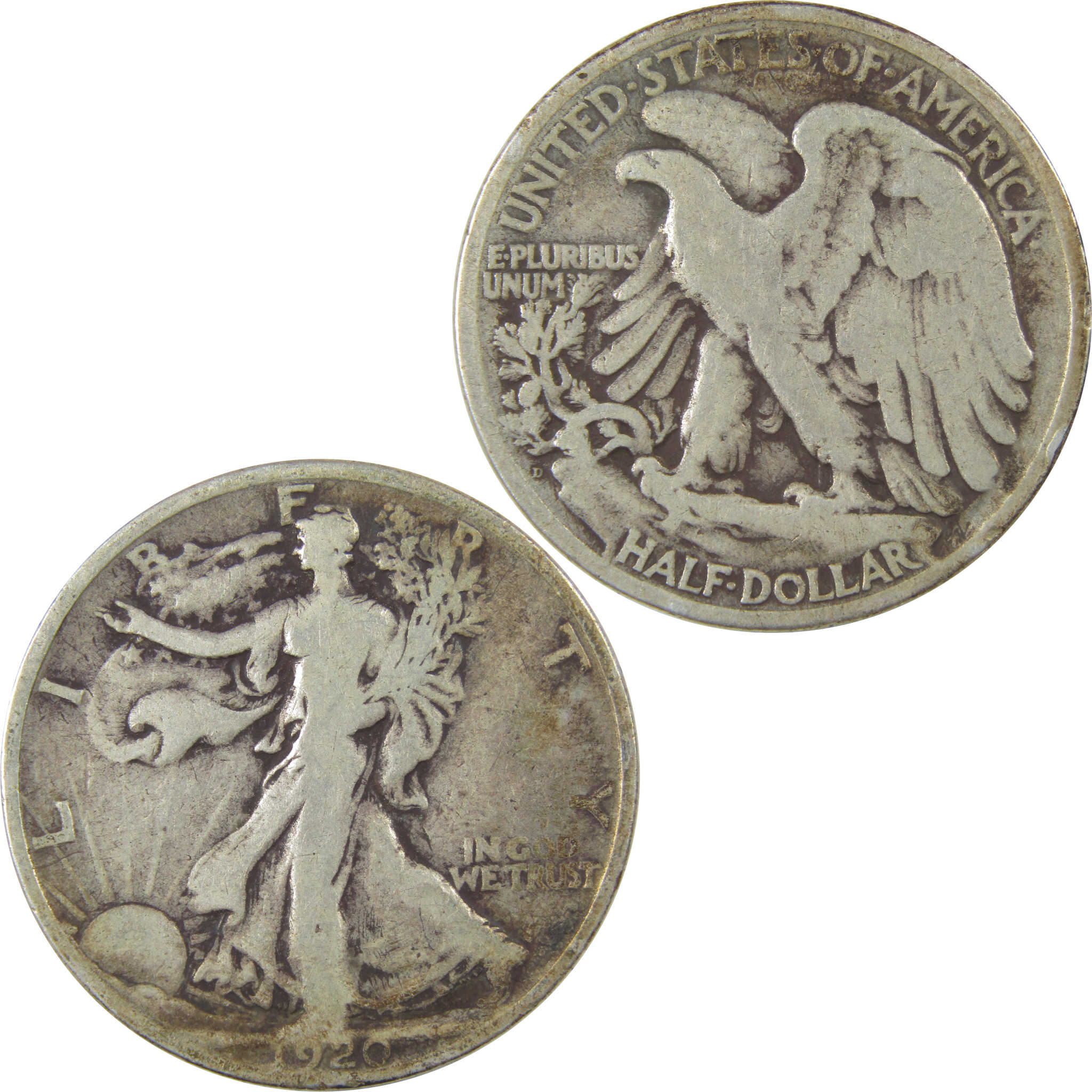 1920 D Liberty Walking Silver Half Dollar VG Very Good Coin SKU:I24152
