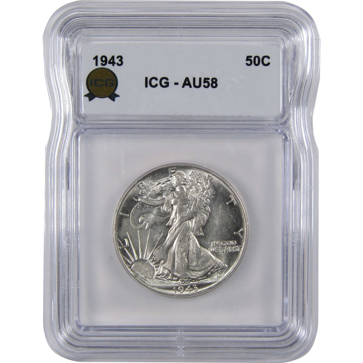 1943 Liberty Walking Silver Half Dollar AU 58 ICG 50c Coin SKU:I29135
