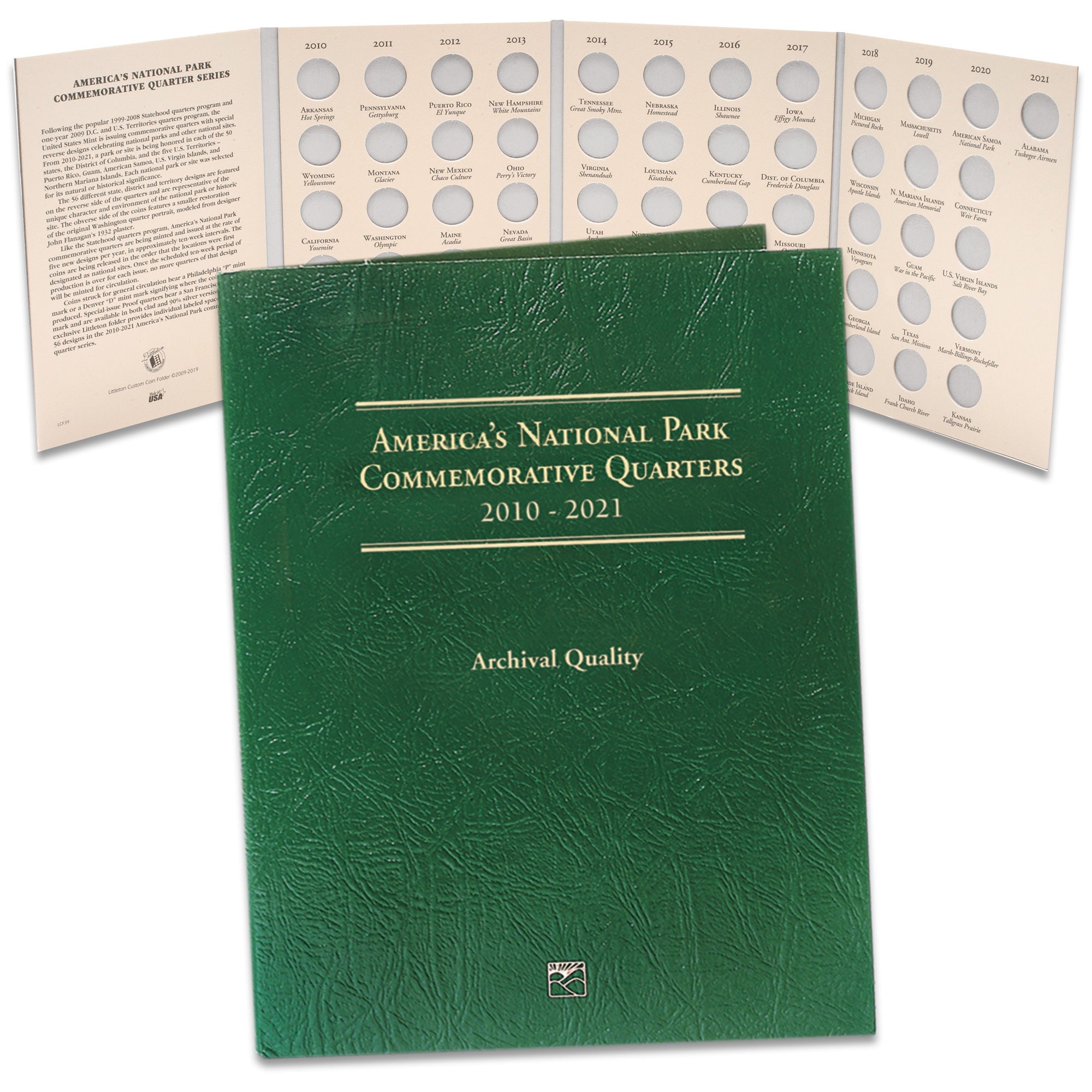 2010-2021 America's National Park Quarter Series Classic Folder