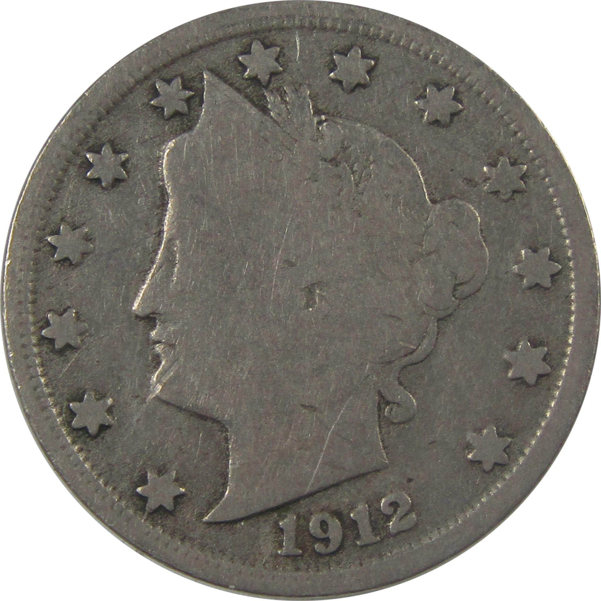 1912 S Liberty Head V Nickel VG Very Good 5c Coin SKU:I23960