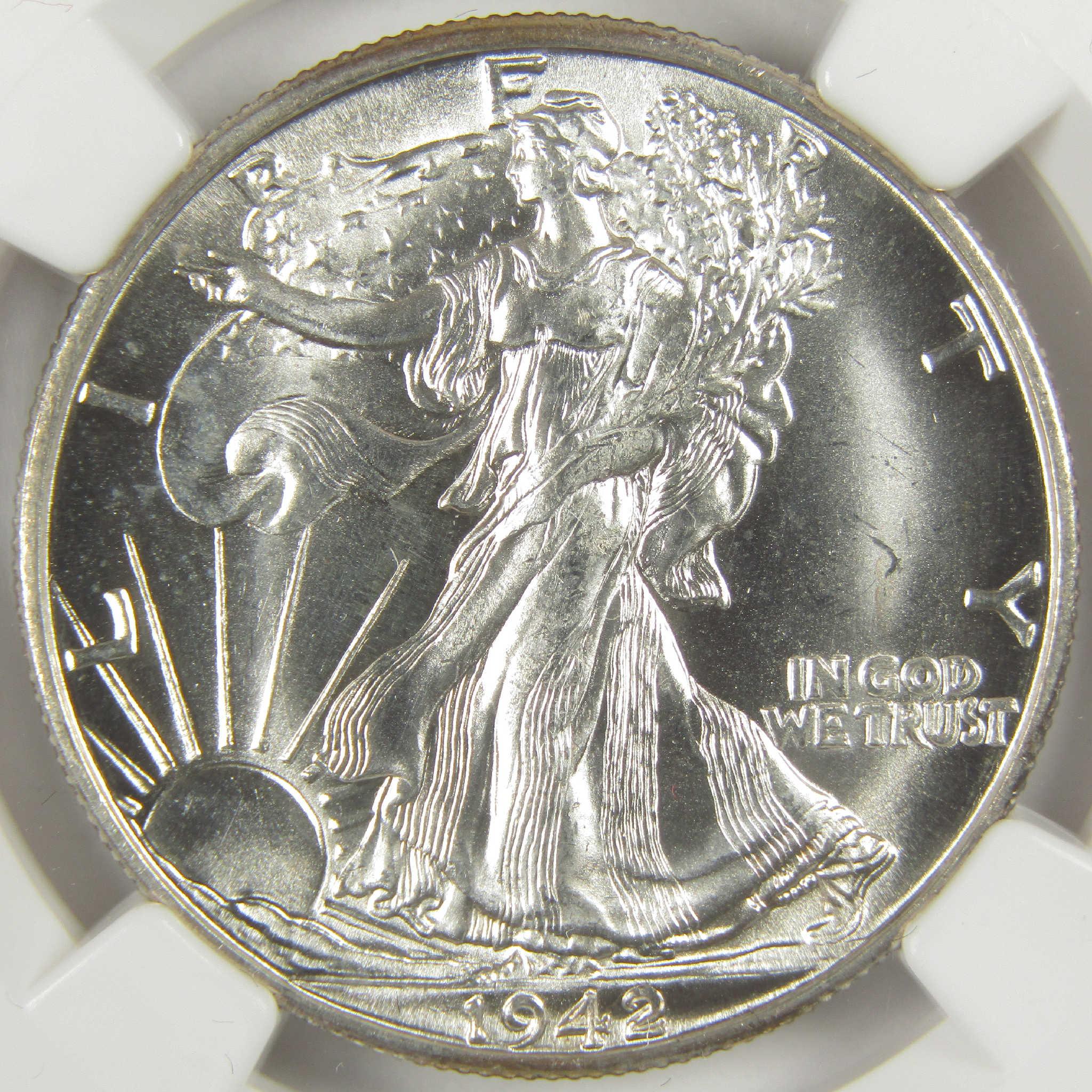 1942 D Liberty Walking Half Dollar MS 66 NGC Silver Uncirculated