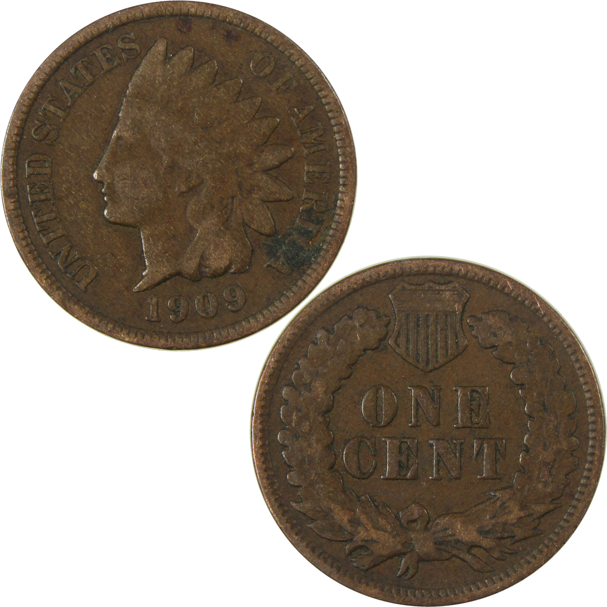 1909 Indian Head Cent VG Very Good Penny 1c Coin SKU:I27008
