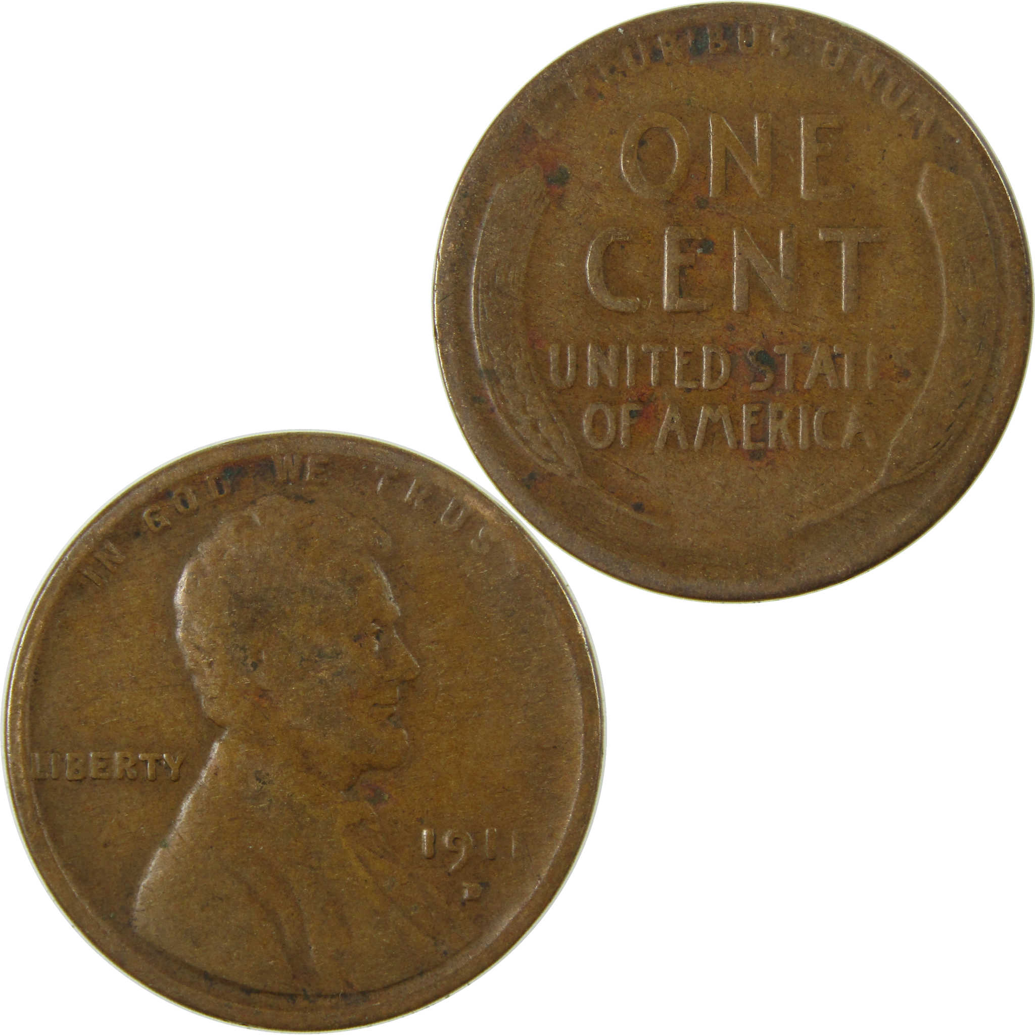 1911 D Lincoln Wheat Cent G Good Details Penny 1c Coin SKU:I26859