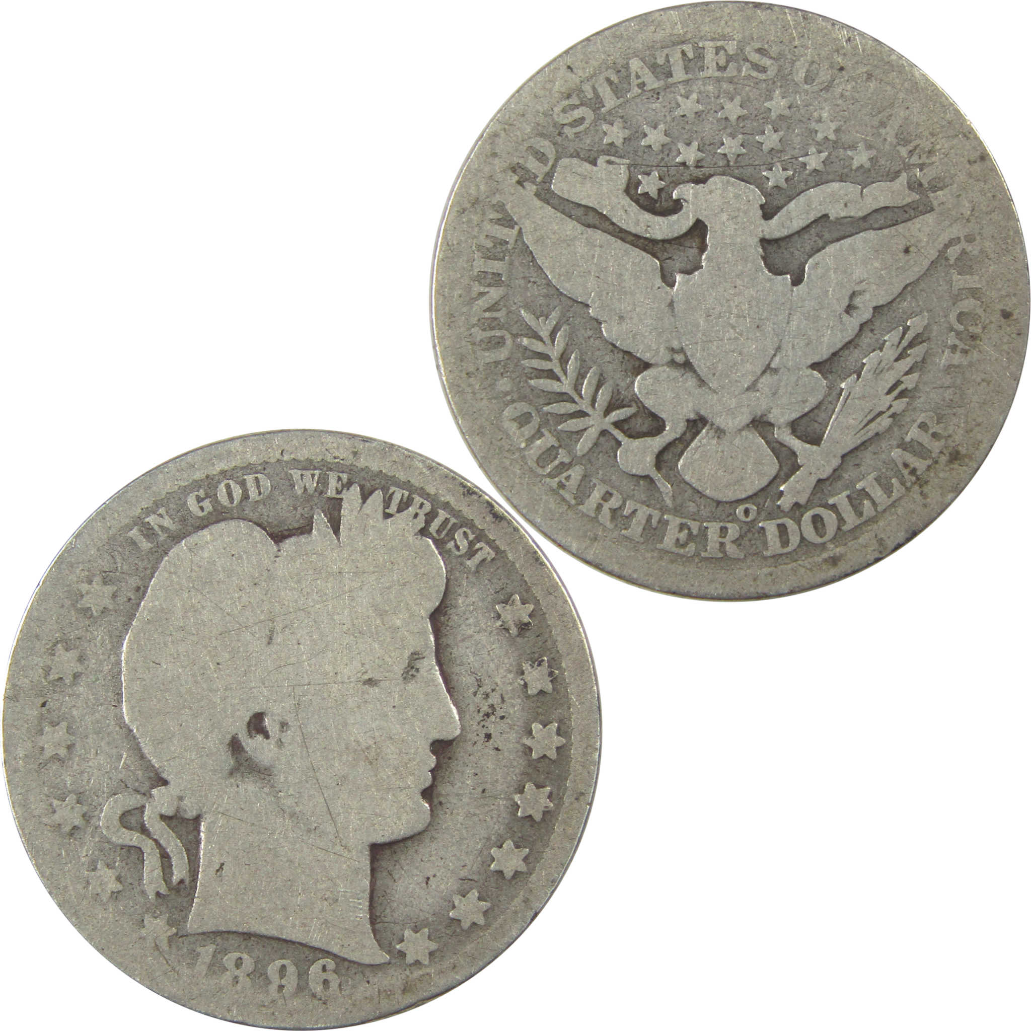 1896 O Barber Quarter AG About Good Silver 25c Coin SKU:I21887