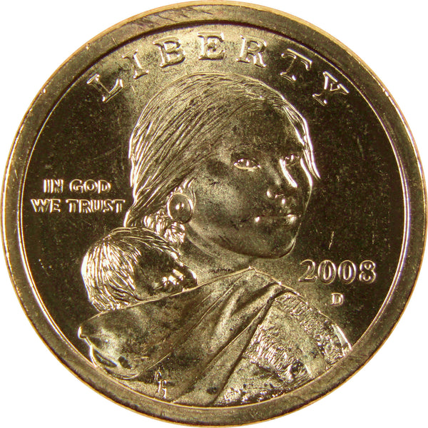 2008 D Sacagawea Native American Dollar BU Uncirculated $1 Coin