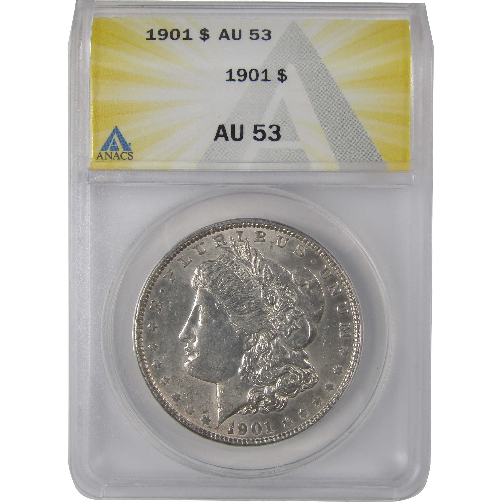 1901 Morgan Dollar AU 53 ANACS Silver $1 Coin SKU:CP189 - Morgan coin - Morgan silver dollar - Morgan silver dollar for sale - Profile Coins &amp; Collectibles