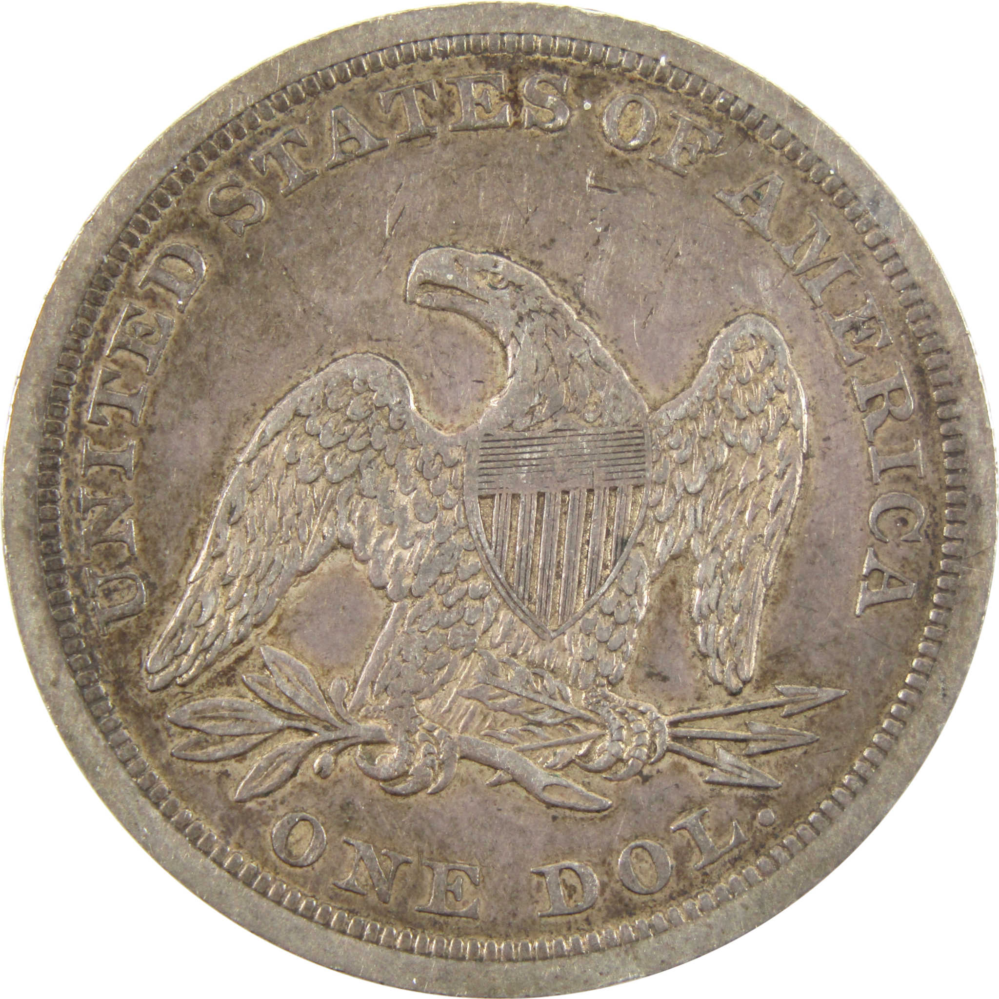 1842 Seated Liberty Dollar XF EF Details 90% Silver $1 SKU:I10624