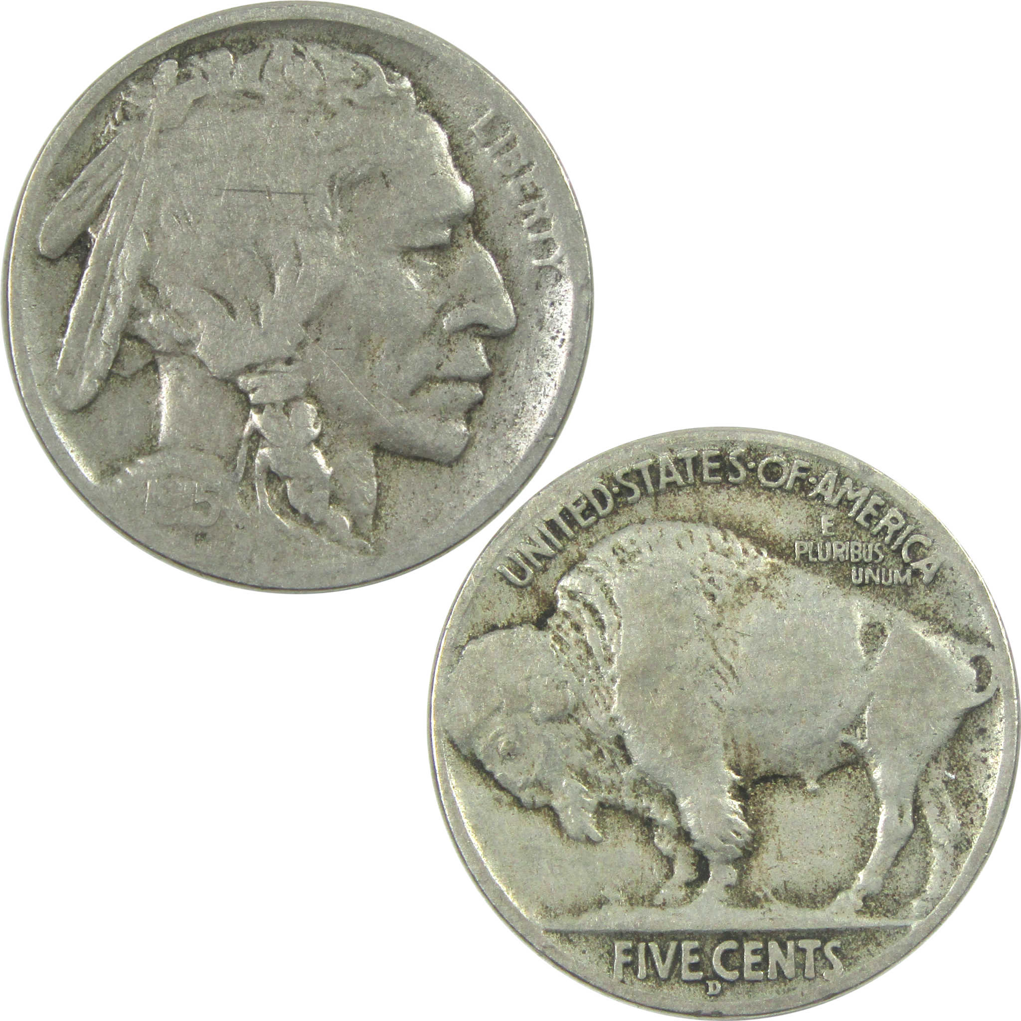 1915 D Indian Head Buffalo Nickel VG Very Good 5c Coin SKU:I15315