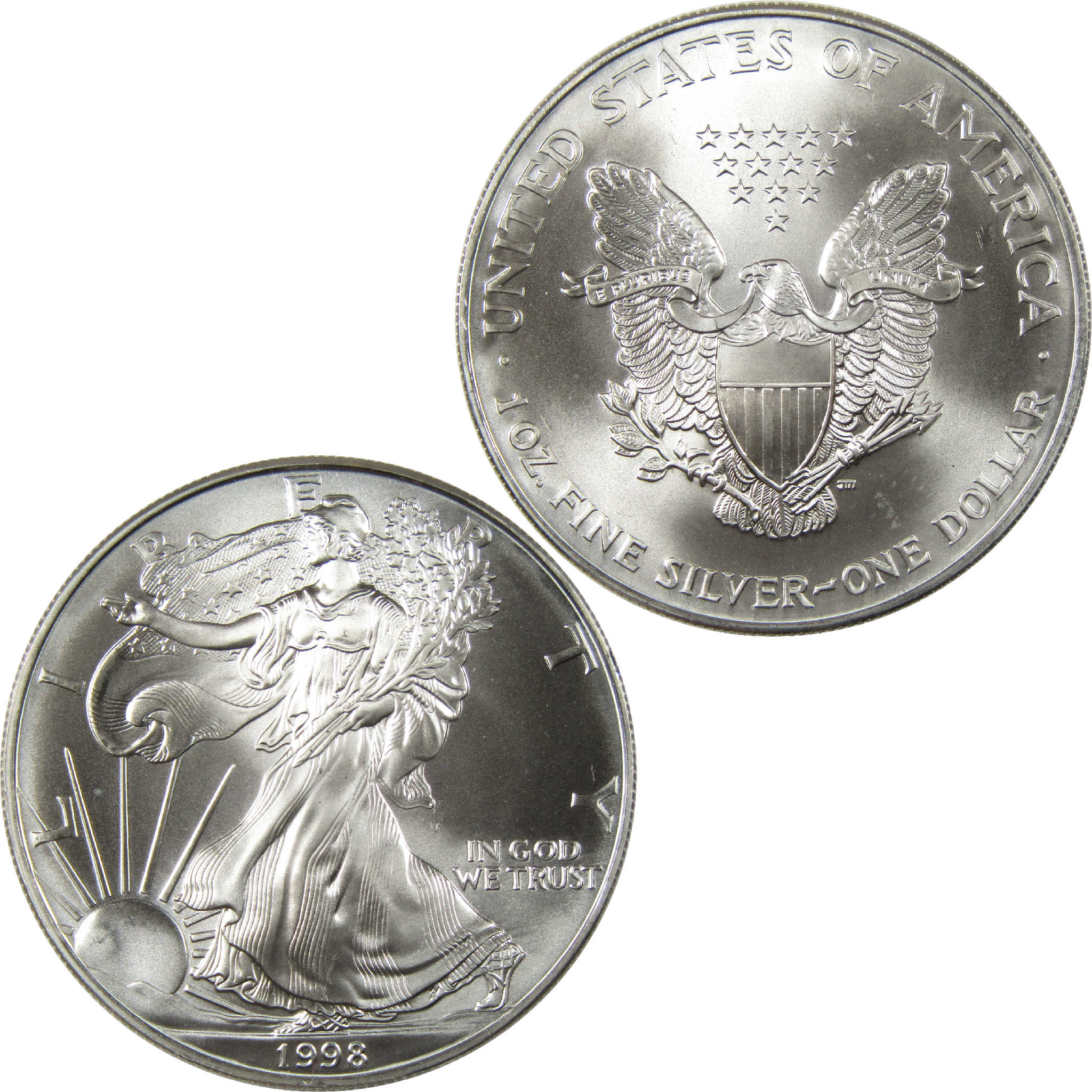 1998 American Eagle BU Brilliant Uncirculated 1 oz .999 Silver $1 Coin