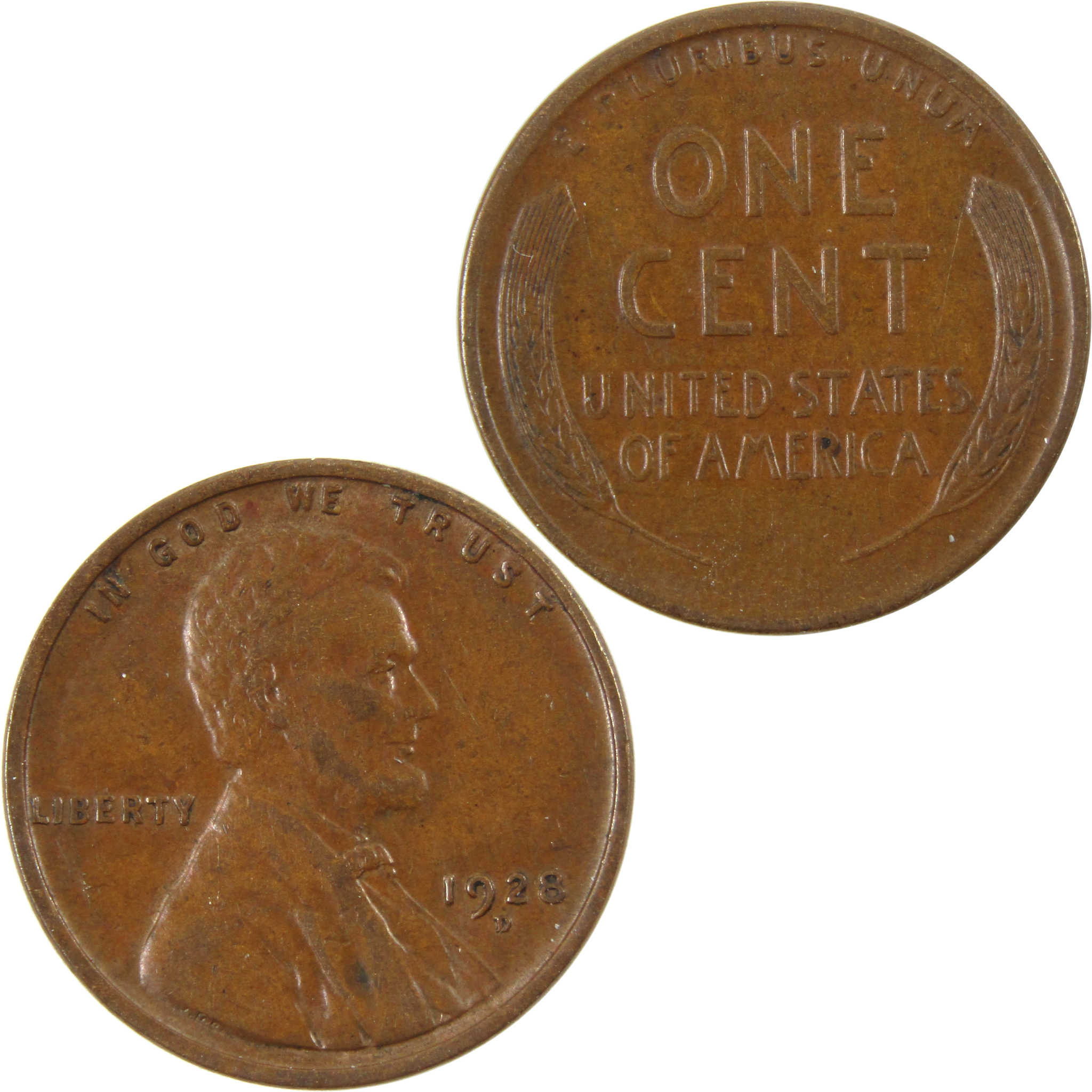 1928 D Lincoln Wheat Cent AU About Uncirculated Penny SKU:I10135
