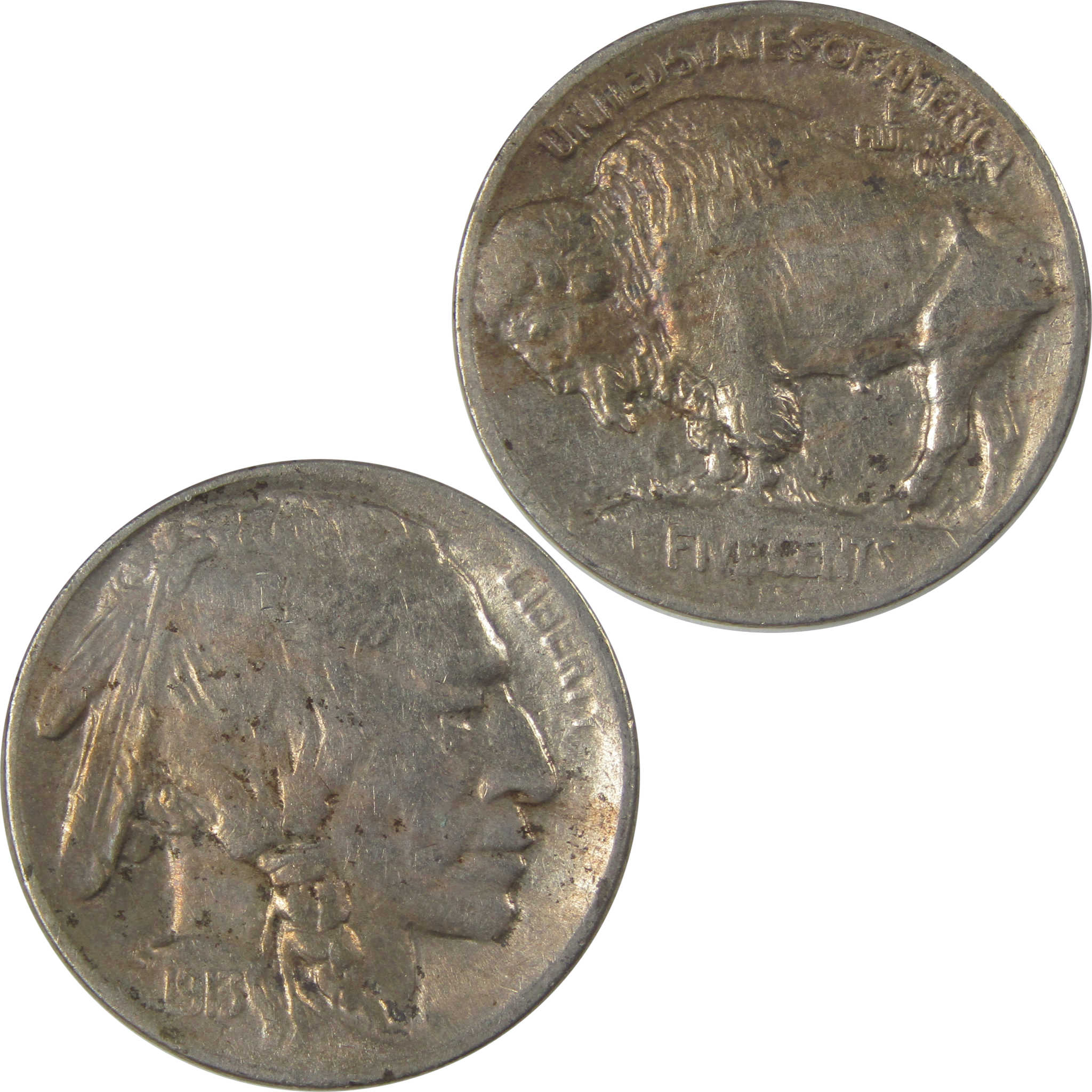 1913 S Type 1 Buffalo Nickel VF Very Fine Details 5c Coin SKU:I22882