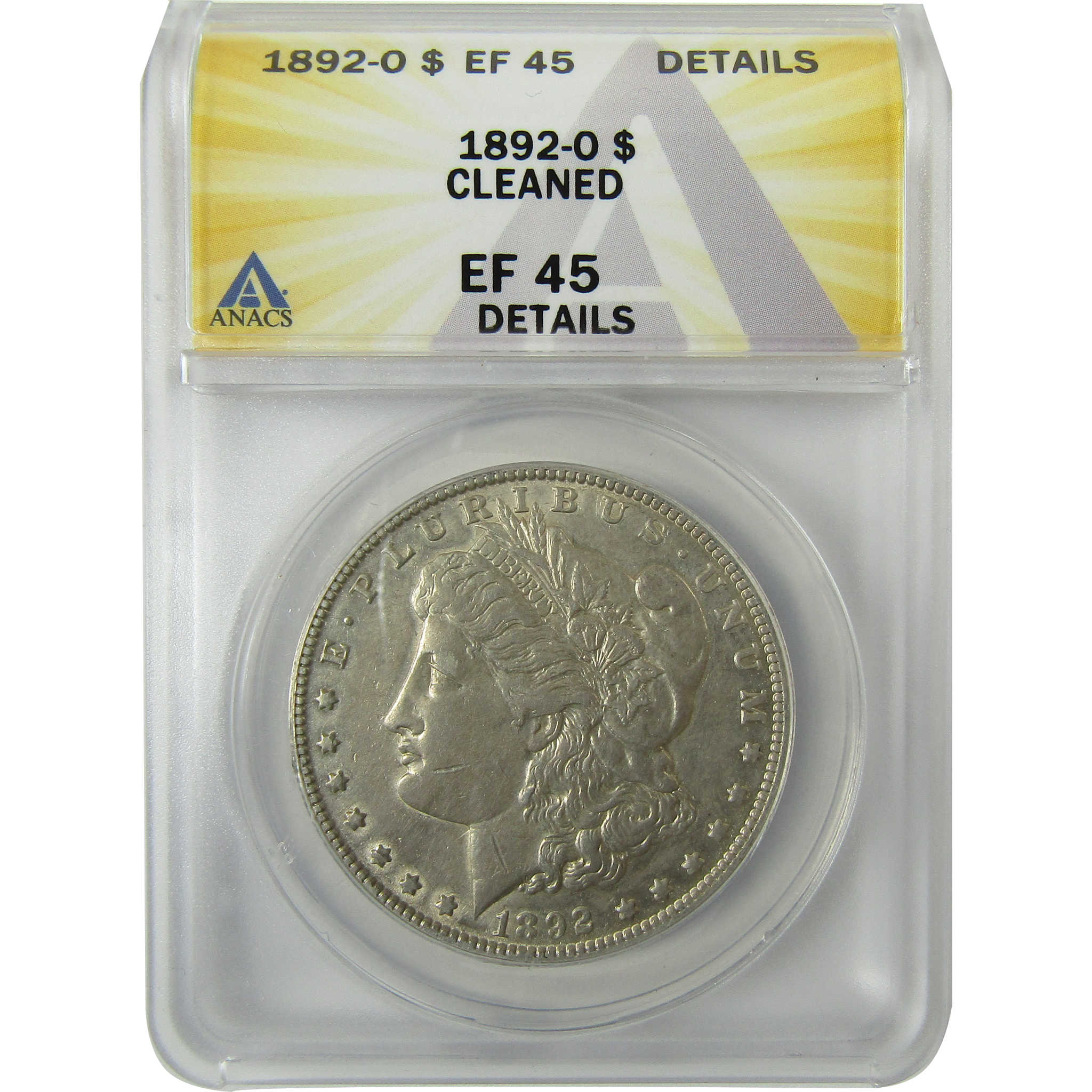 1892 O Morgan Silver Dollar EF 45 Details ANACS $1 Coin SKU:I28462