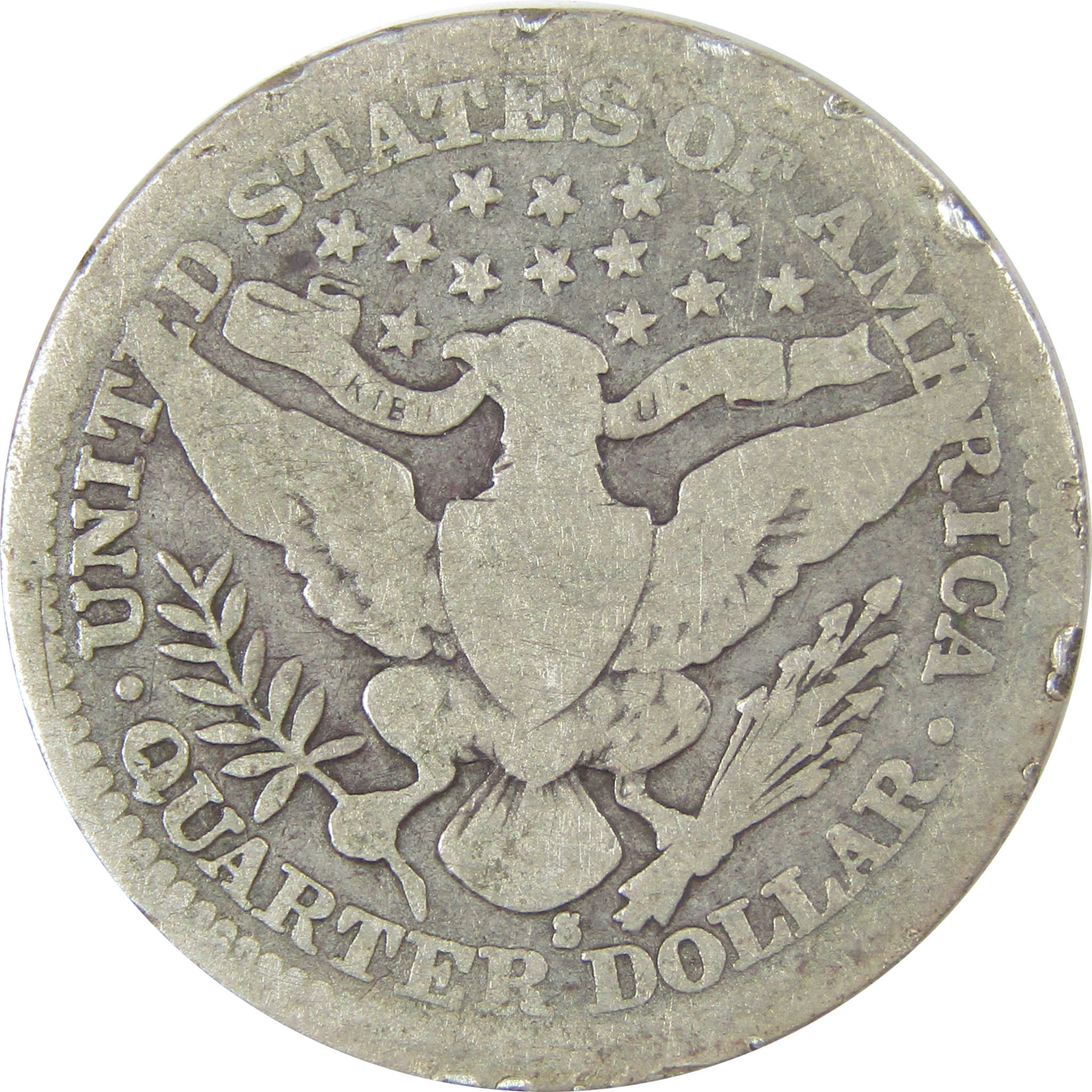 1915 S Barber Quarter G Good Silver 25c Coin SKU:CP16