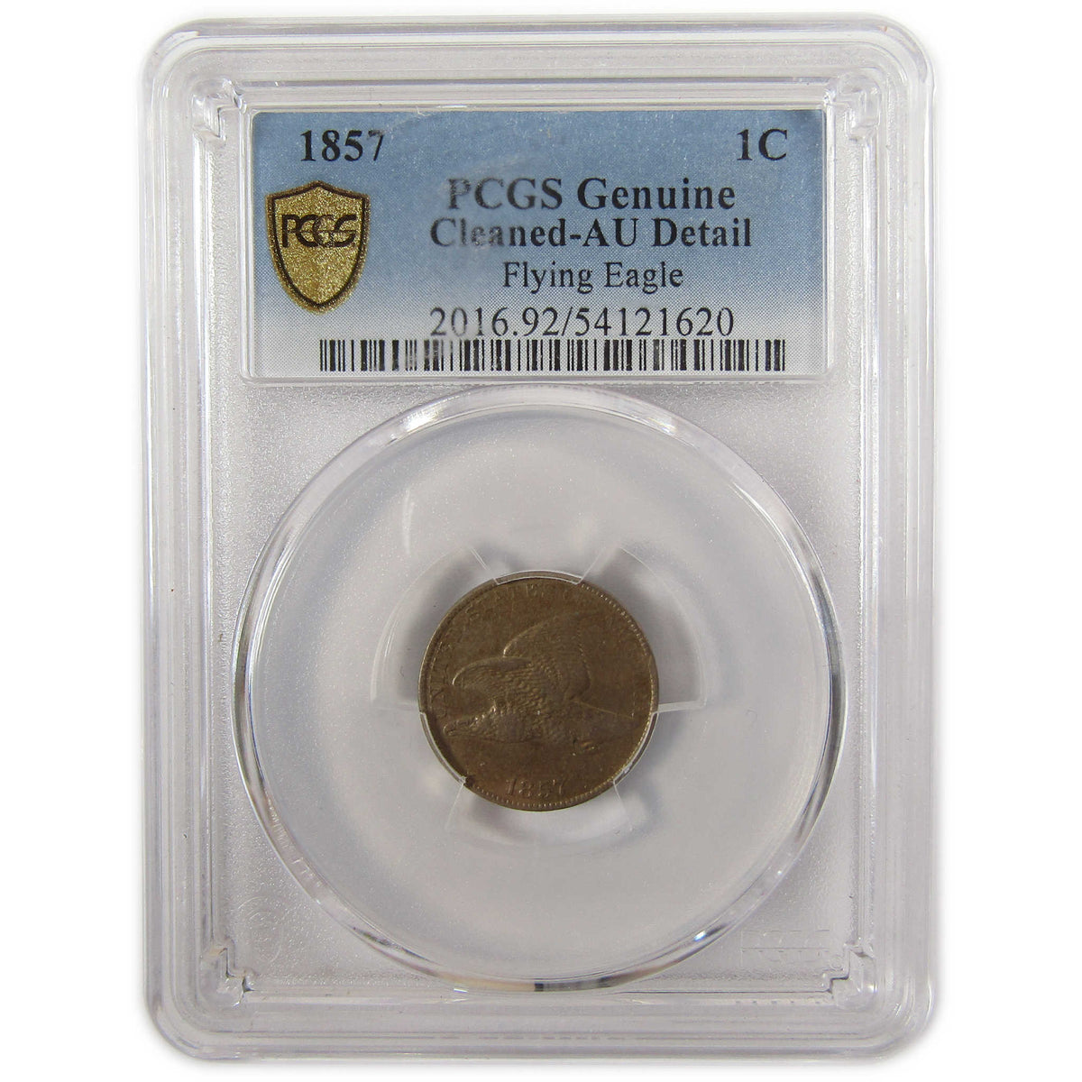 1857 Flying Eagle Cent AU Details PCGS Penny 1c Coin SKU:I29341
