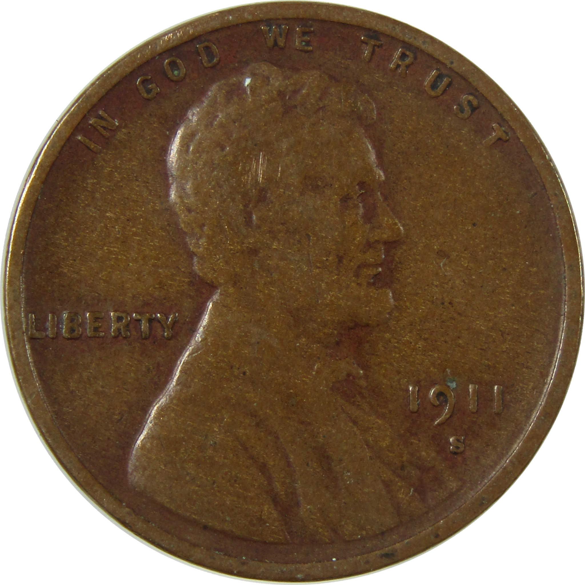 1911 S Lincoln Wheat Cent VF Very Fine Penny 1c Coin SKU:I27670