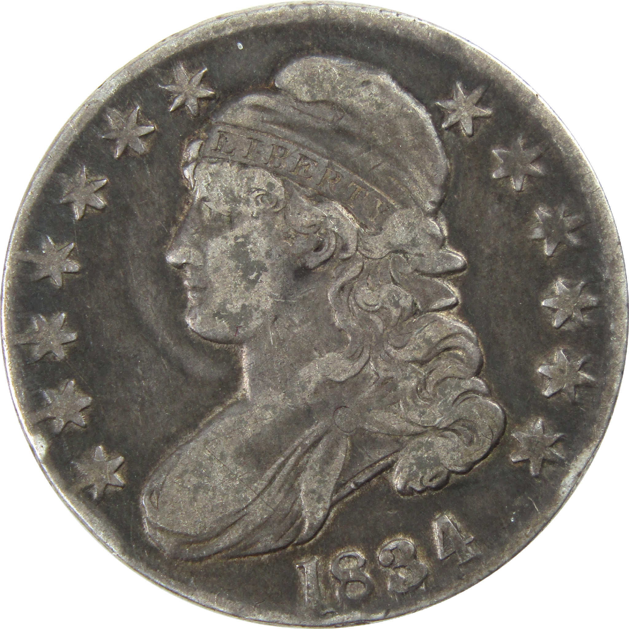 1834 Large Date & Letters Capped Bust Half Dollar AG Silver SKU:I11759