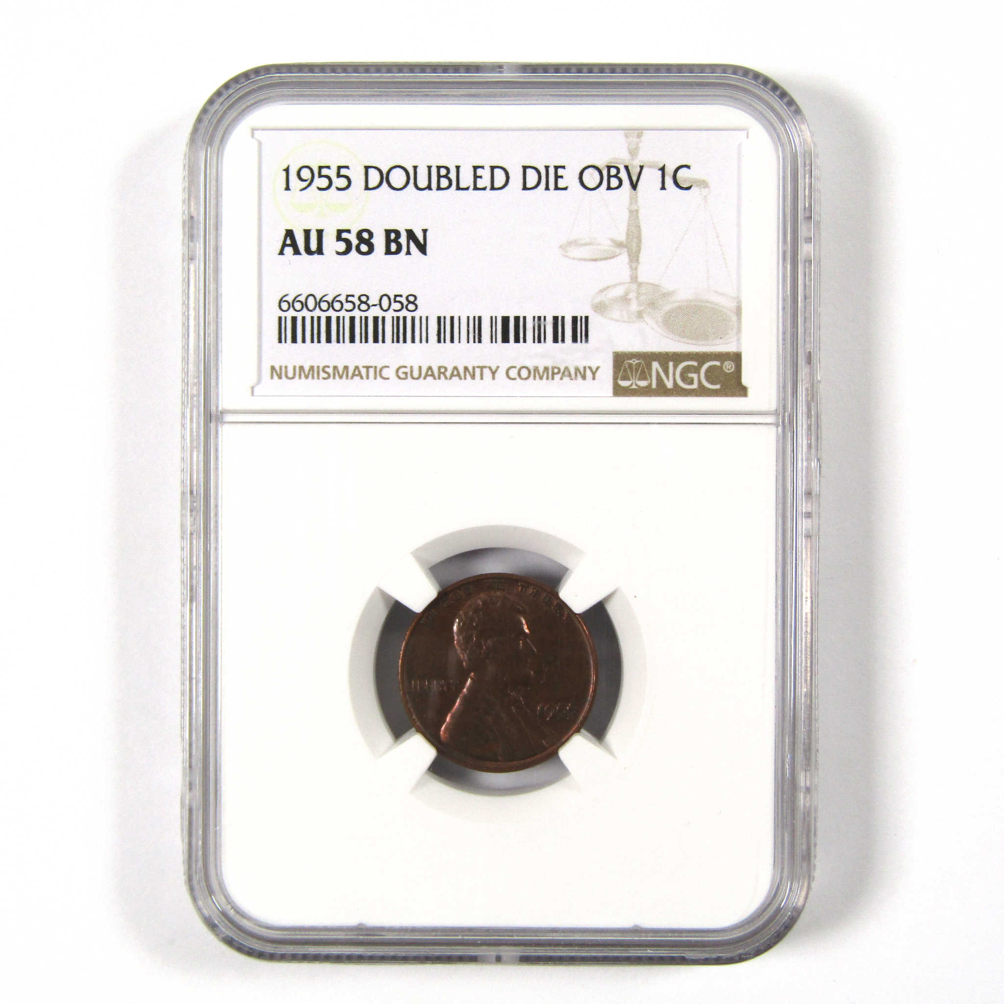 1955 DDO Double Die Obverse Lincoln Wheat Cent AU 55 BN NGC SKU:I8428