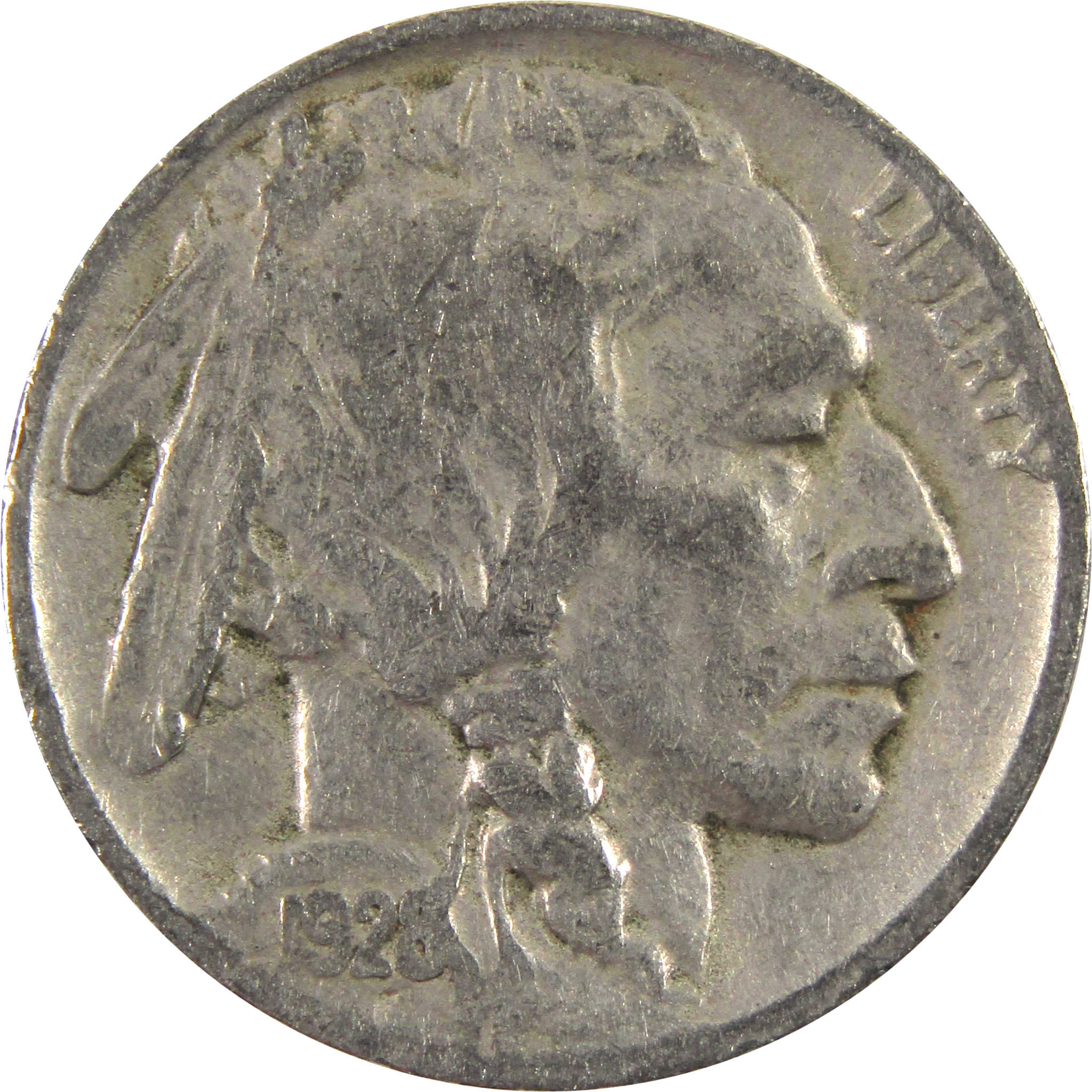 1928 Indian Head Buffalo Nickel AG About Good 5c Coin
