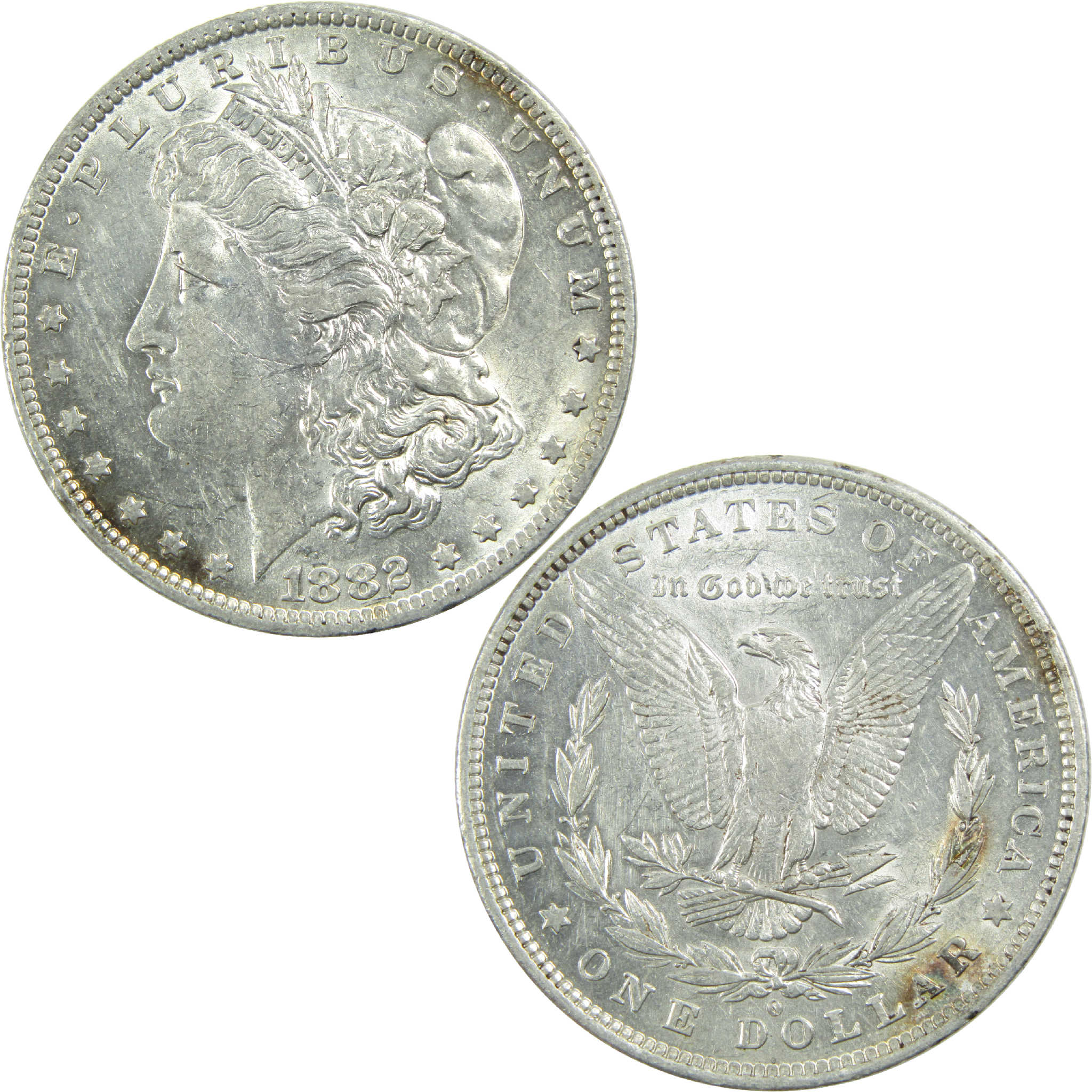 1882 O/S Morgan Dollar AU About Uncirculated Silver $1 Coin SKU:I13591 - Morgan coin - Morgan silver dollar - Morgan silver dollar for sale - Profile Coins &amp; Collectibles