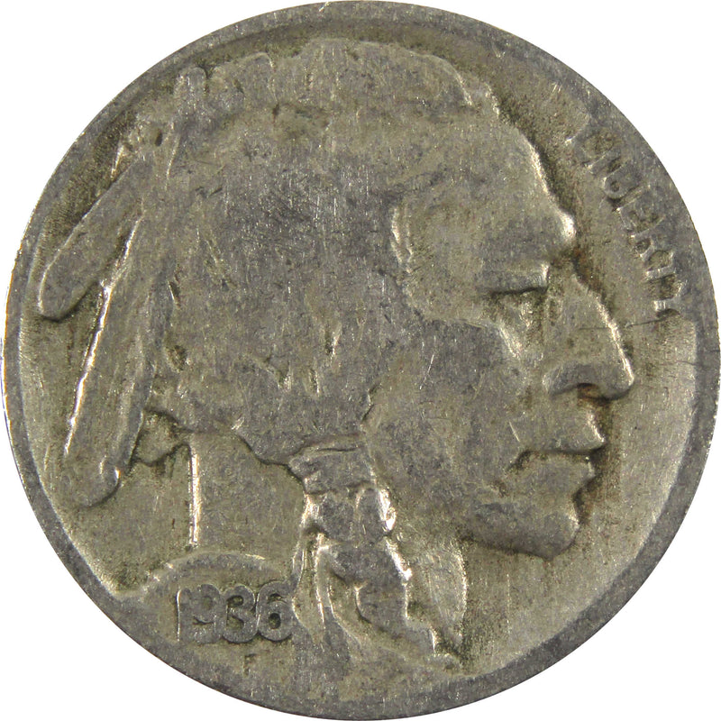 1936 S Indian Head Buffalo Nickel AG About Good 5c Coin