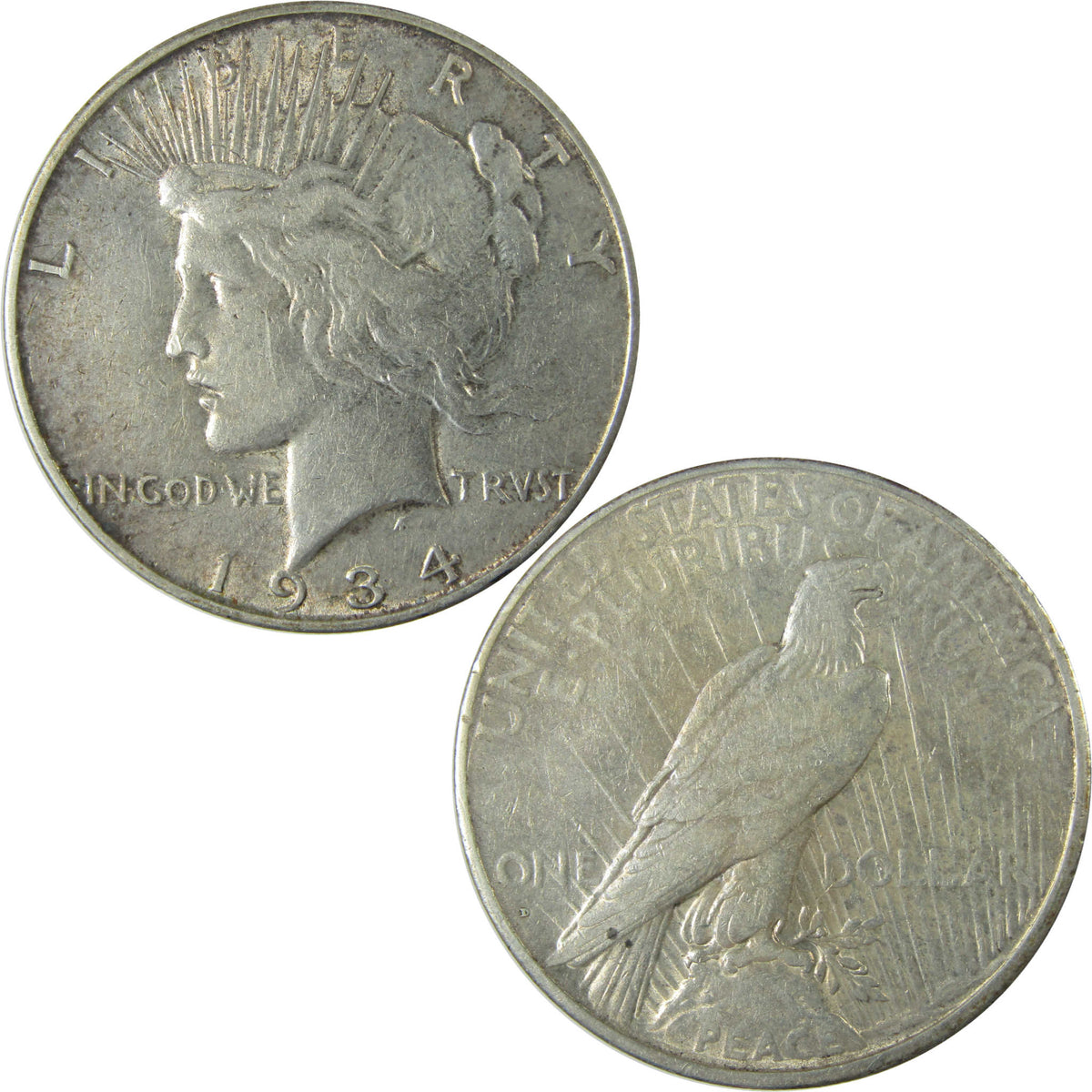 1934 D Peace Silver Dollar XF EF Extremely Fine $1 Coin SKU:I28108