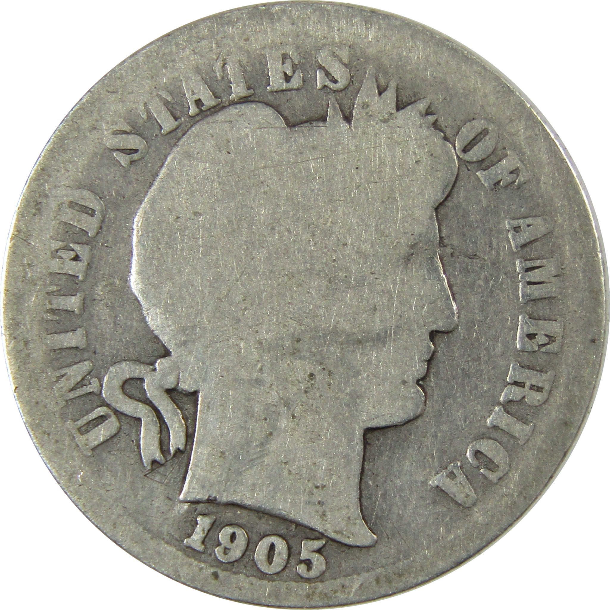 1905 O Micro O Barber Silver Dime AG About Good Details SKU:I26618