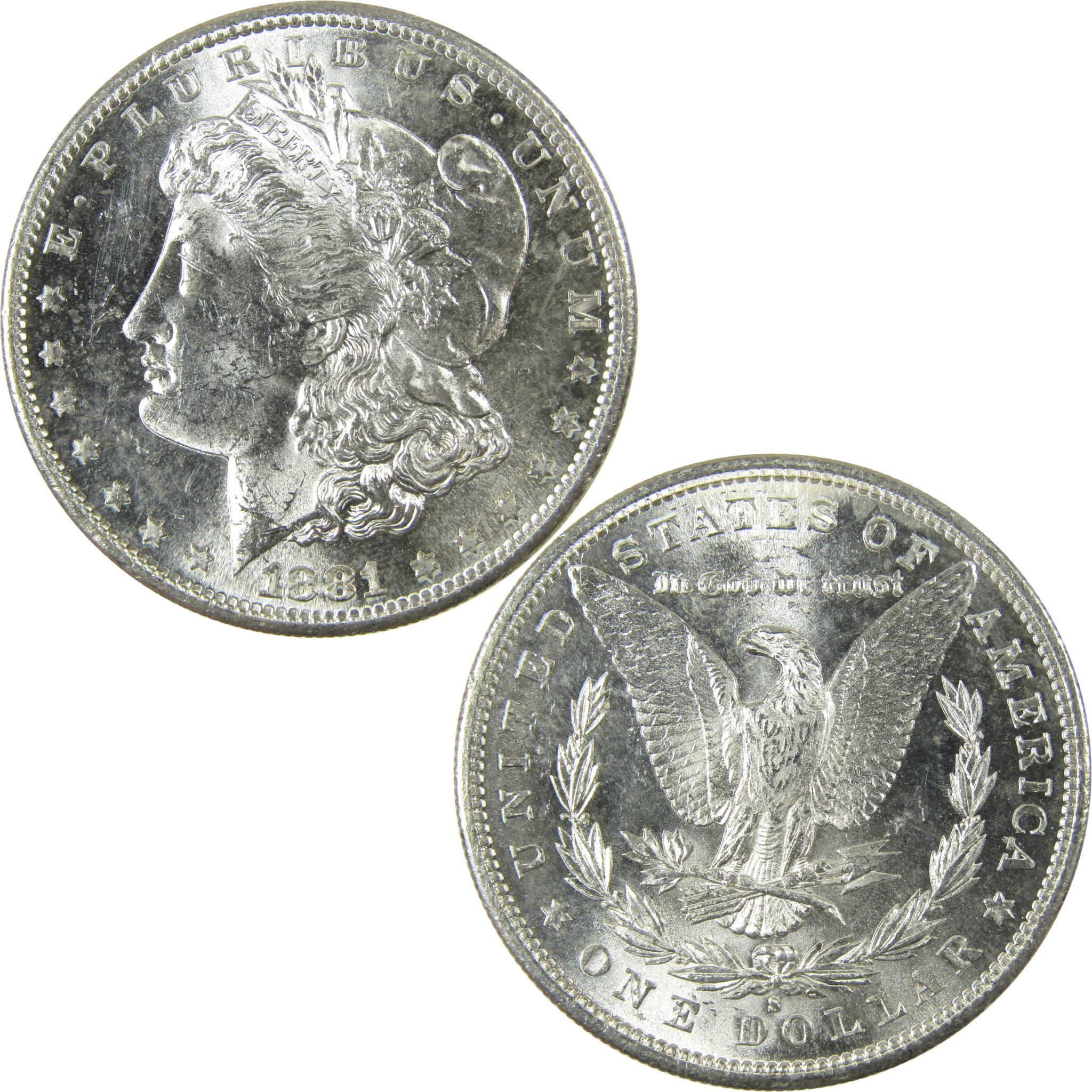1881 S Morgan Silver Dollar Uncirculated Mint State $1 Coin SKU:I27087