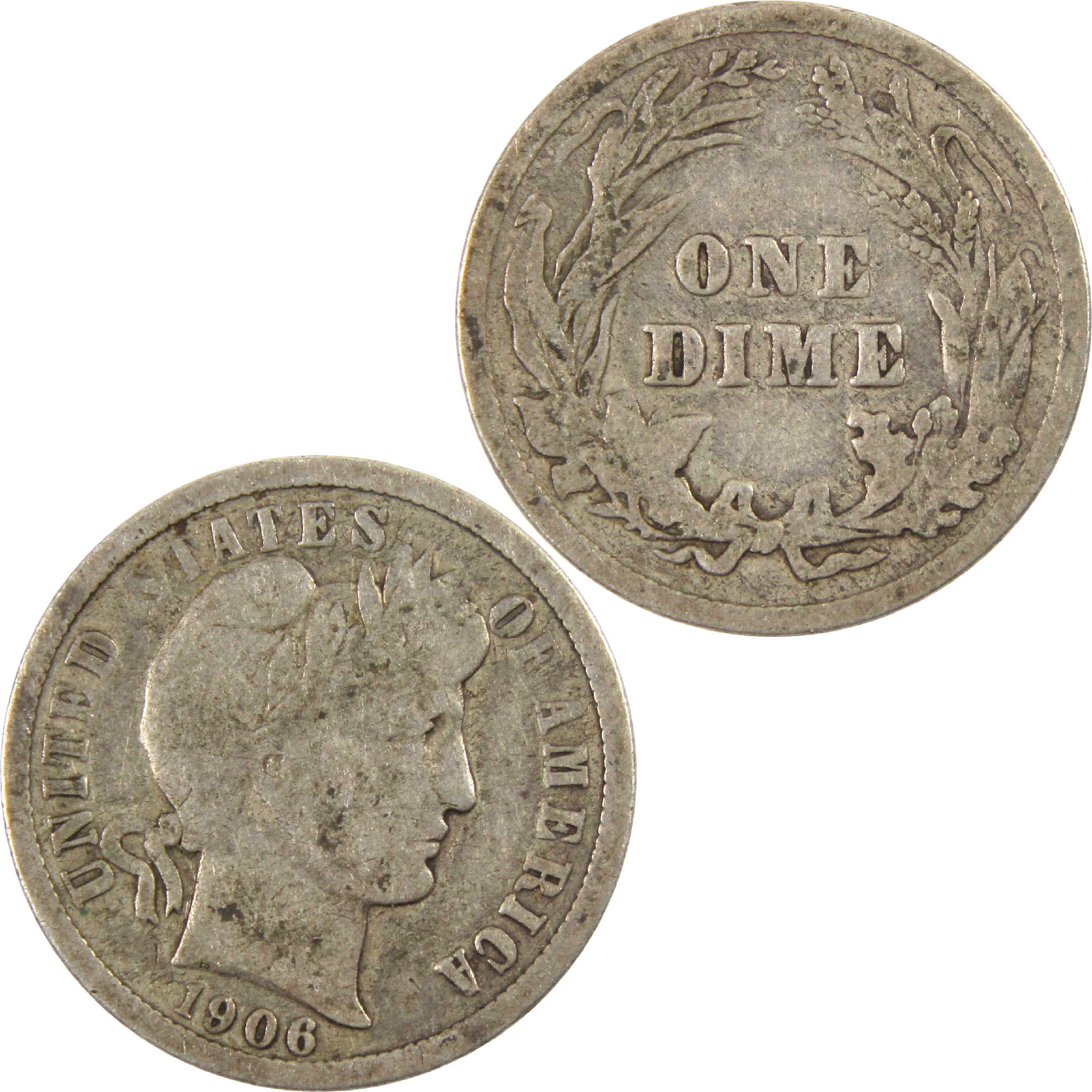 1906 Barber Dime G Good Silver 10c Coin