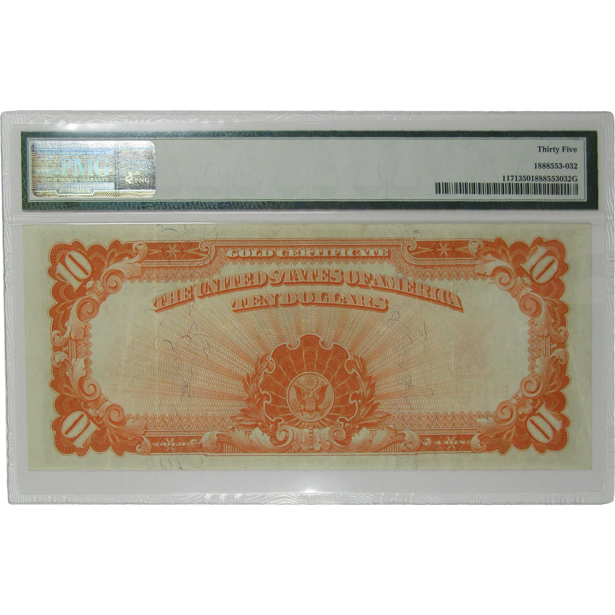 1907 $10 Large Size Gold Certificate Fr 1171 Choice Very Fine 35 PMG