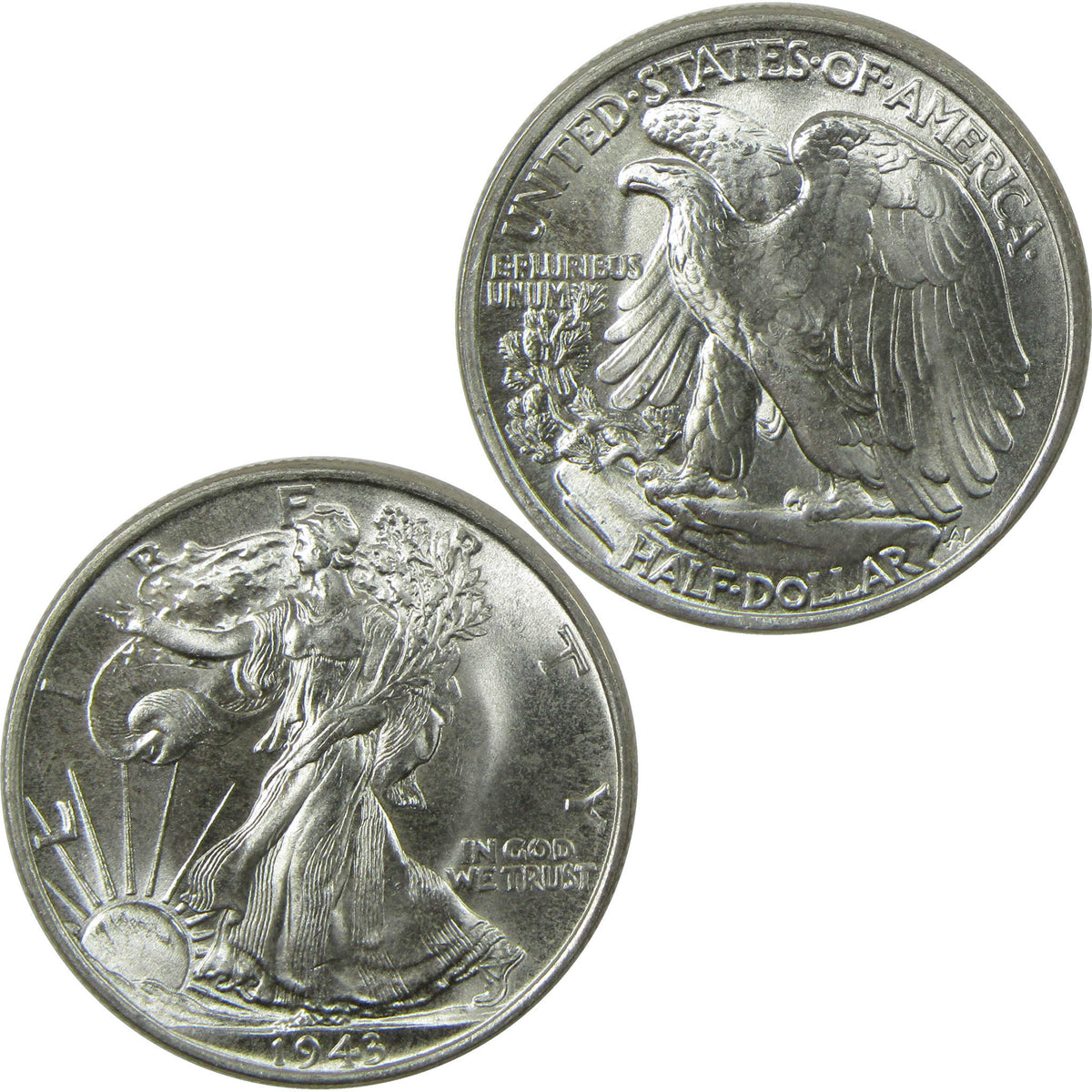 1943 Liberty Walking Silver Half Dollar BU Very Choice Uncirculated