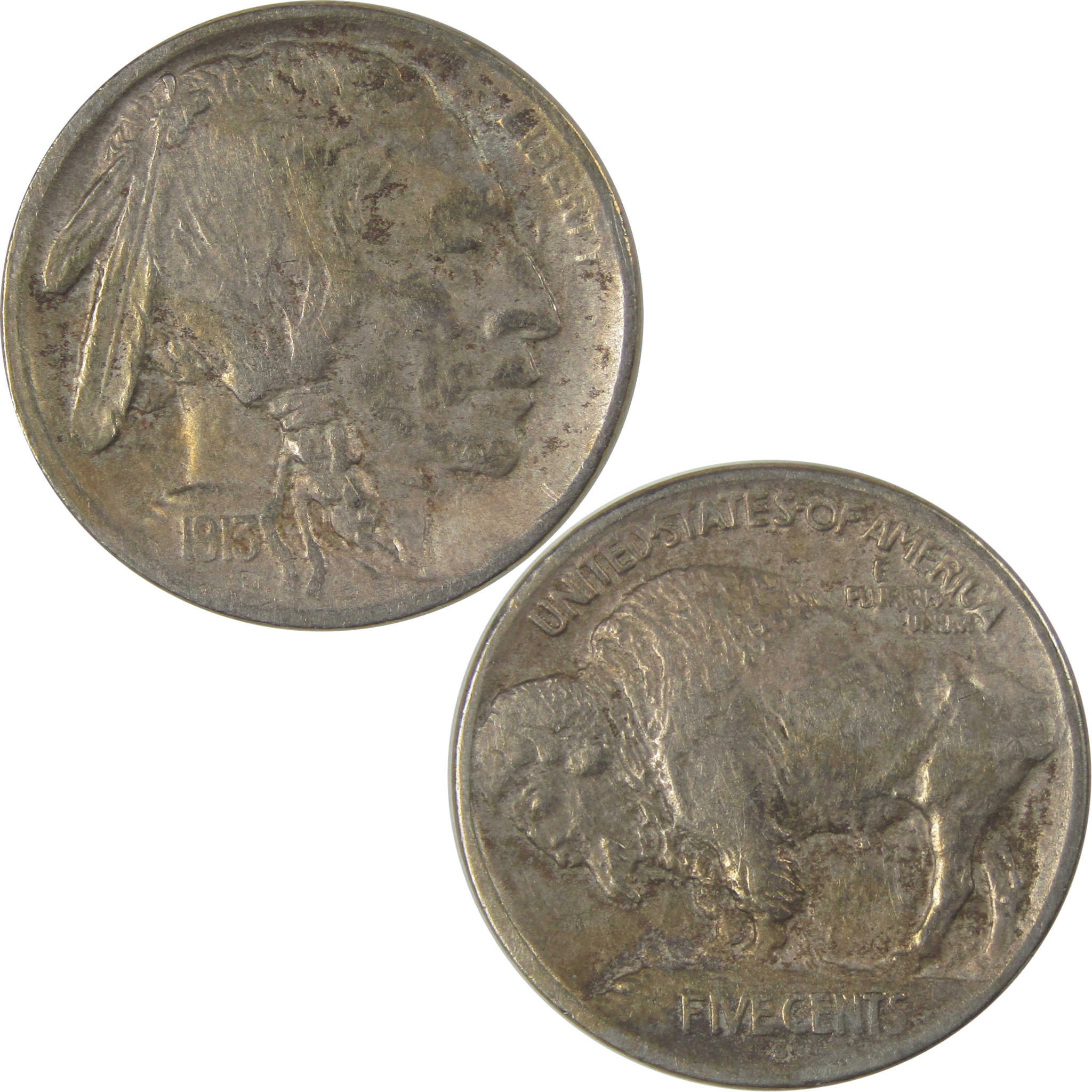 1913 S Type 1 Buffalo Nickel VF Very Fine Details 5c Coin SKU:I22883