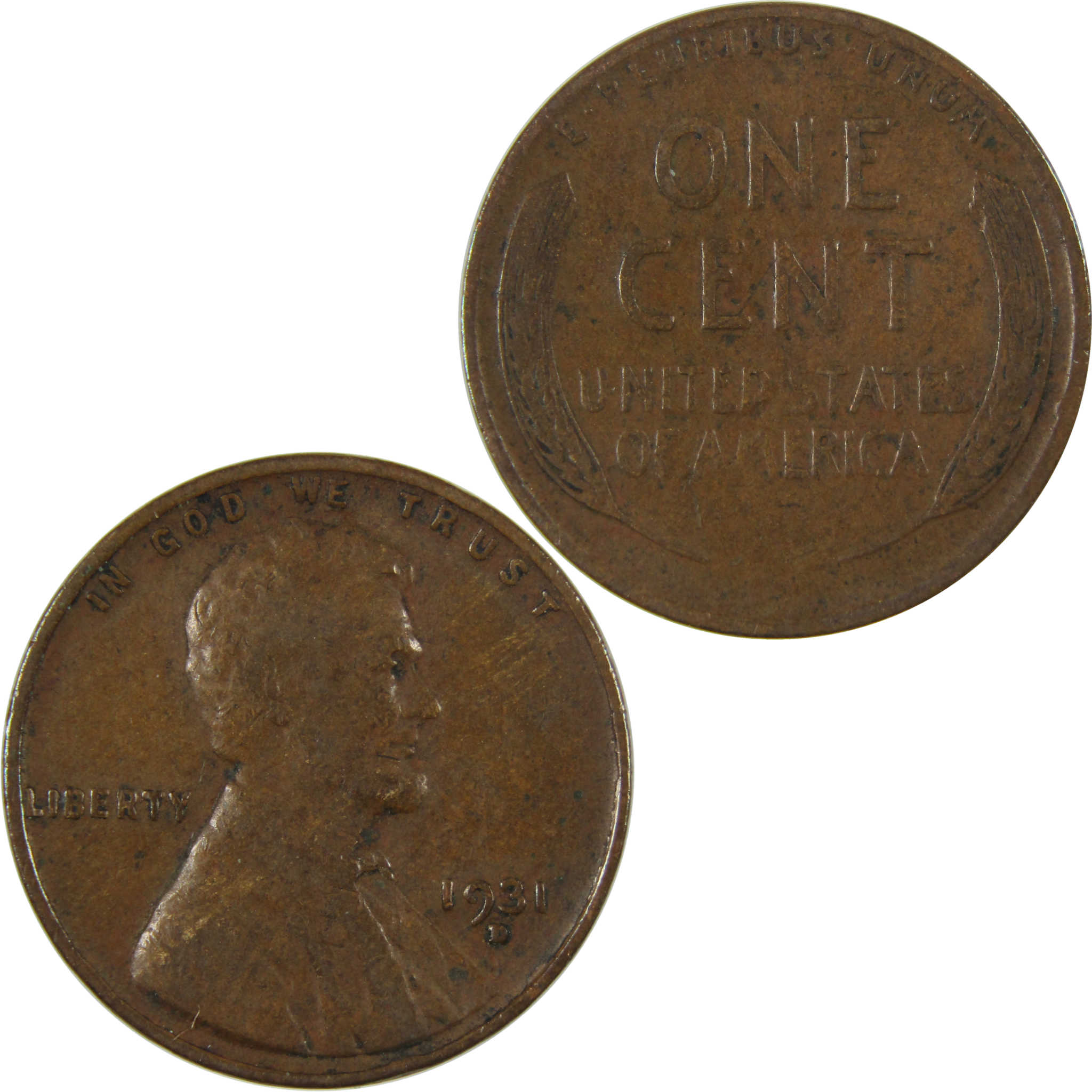 1931 D Lincoln Wheat Cent F Fine Penny 1c Coin Collectible SKU:I26807