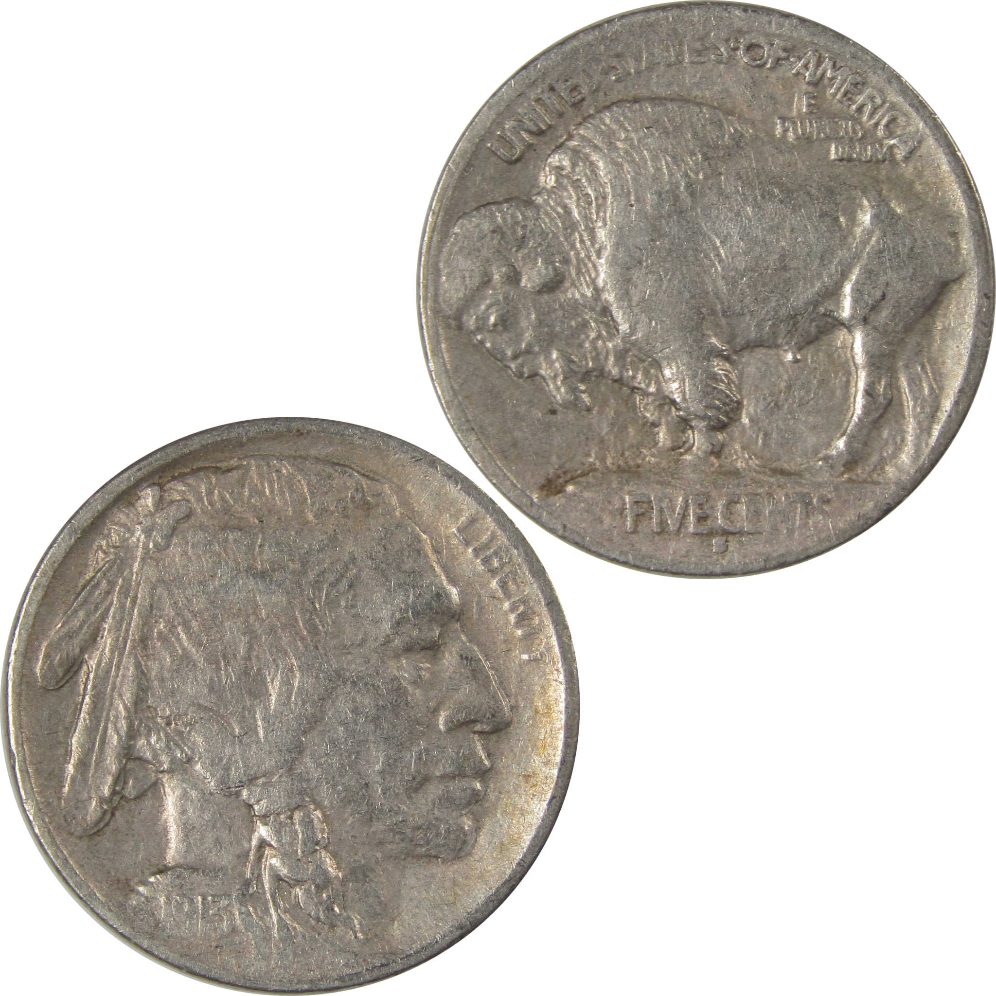 1913 S Type 1 Buffalo Nickel VF Very Fine Details 5c Coin SKU:I22880