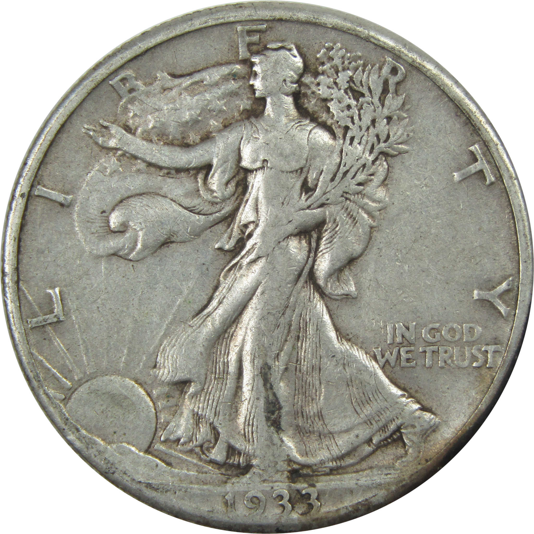 1933 S Liberty Walking Half Dollar VF Very Fine Silver 50c SKU:I15257