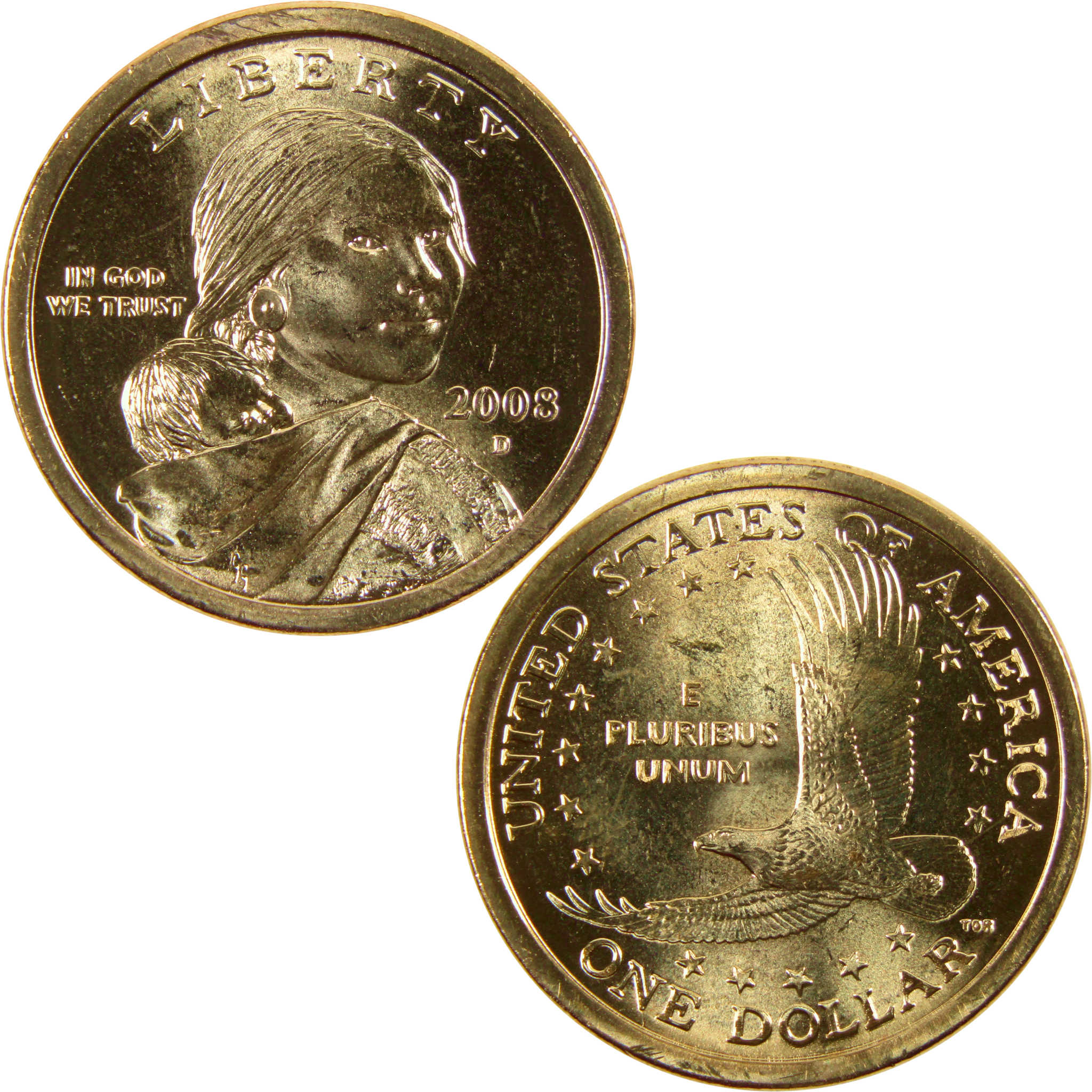 2008 D Sacagawea Native American Dollar BU Uncirculated $1 Coin