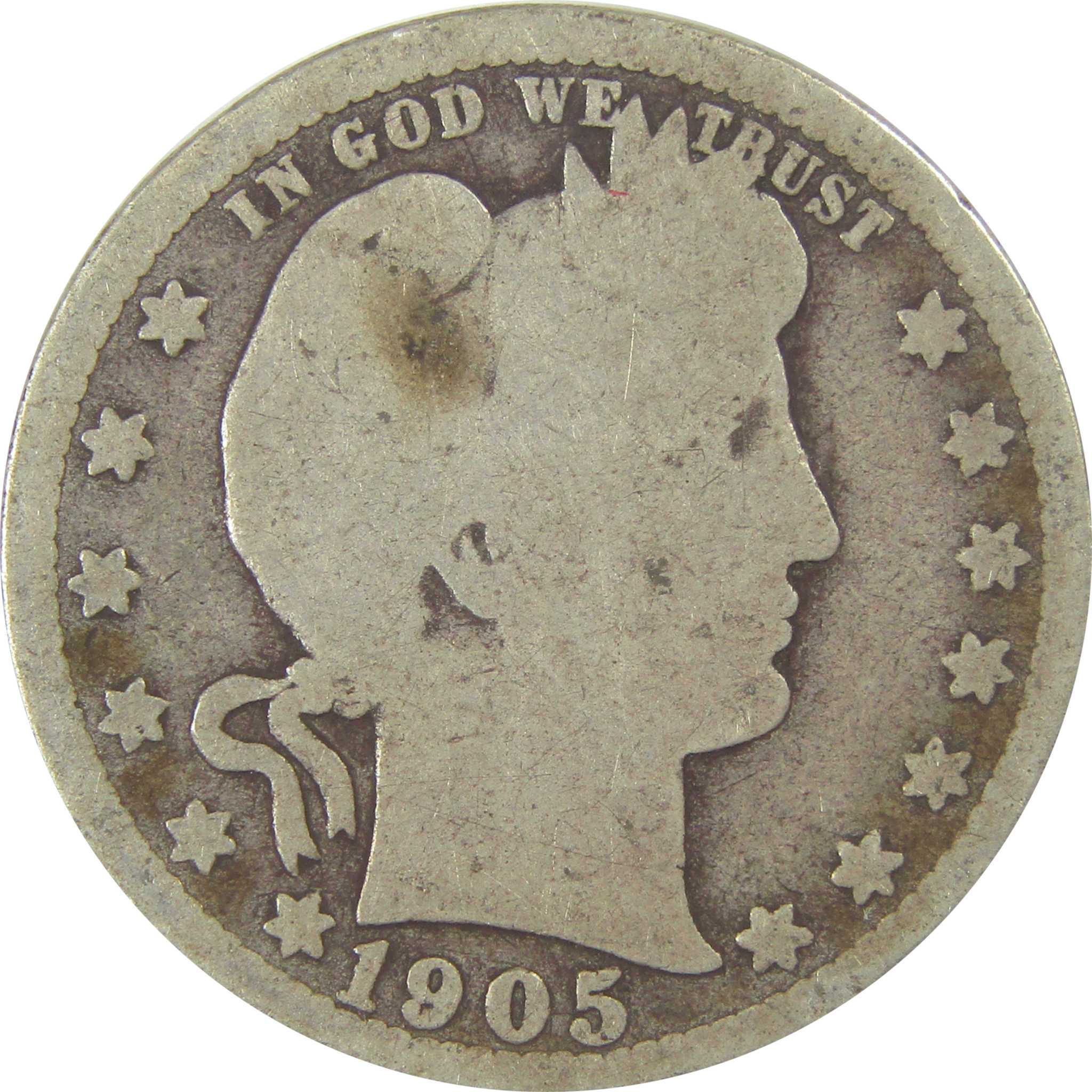 1905 Barber Quarter AG About Good Silver 25c Coin SKU:I21798