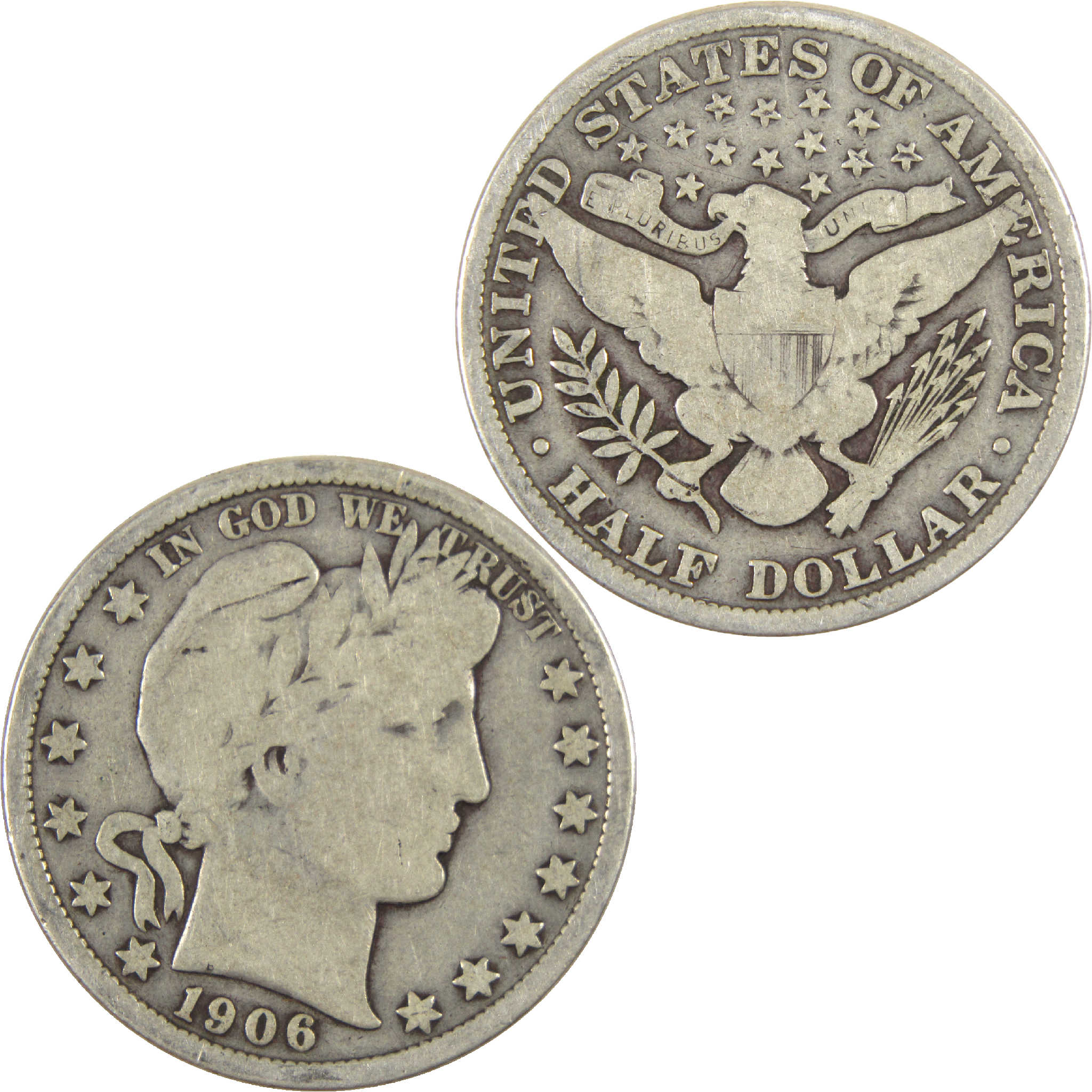 1906 Barber Half Dollar G Good Silver 50c Coin