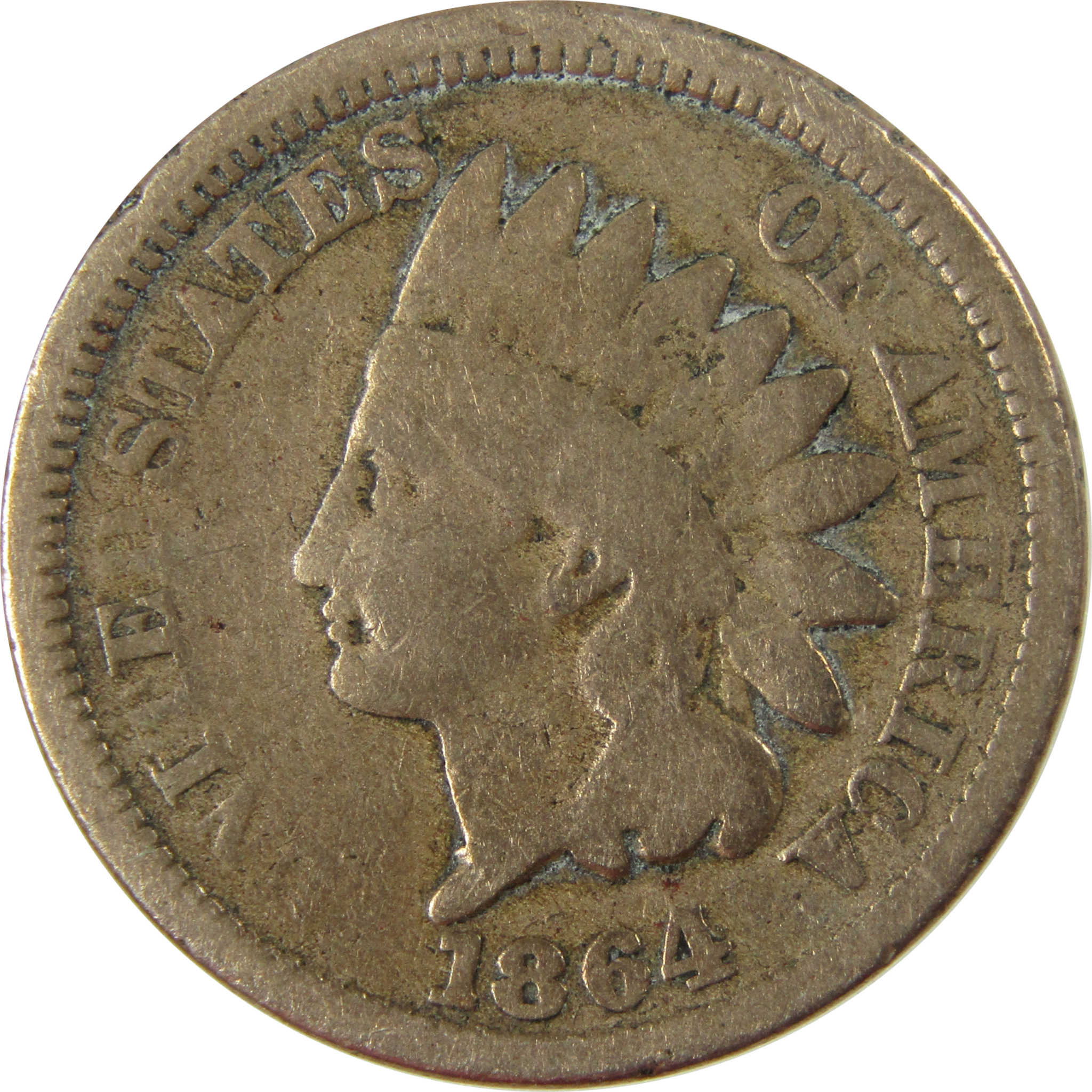 1864 Indian Head Copper-Nickel Cent G Good Details Penny SKU:CP1220