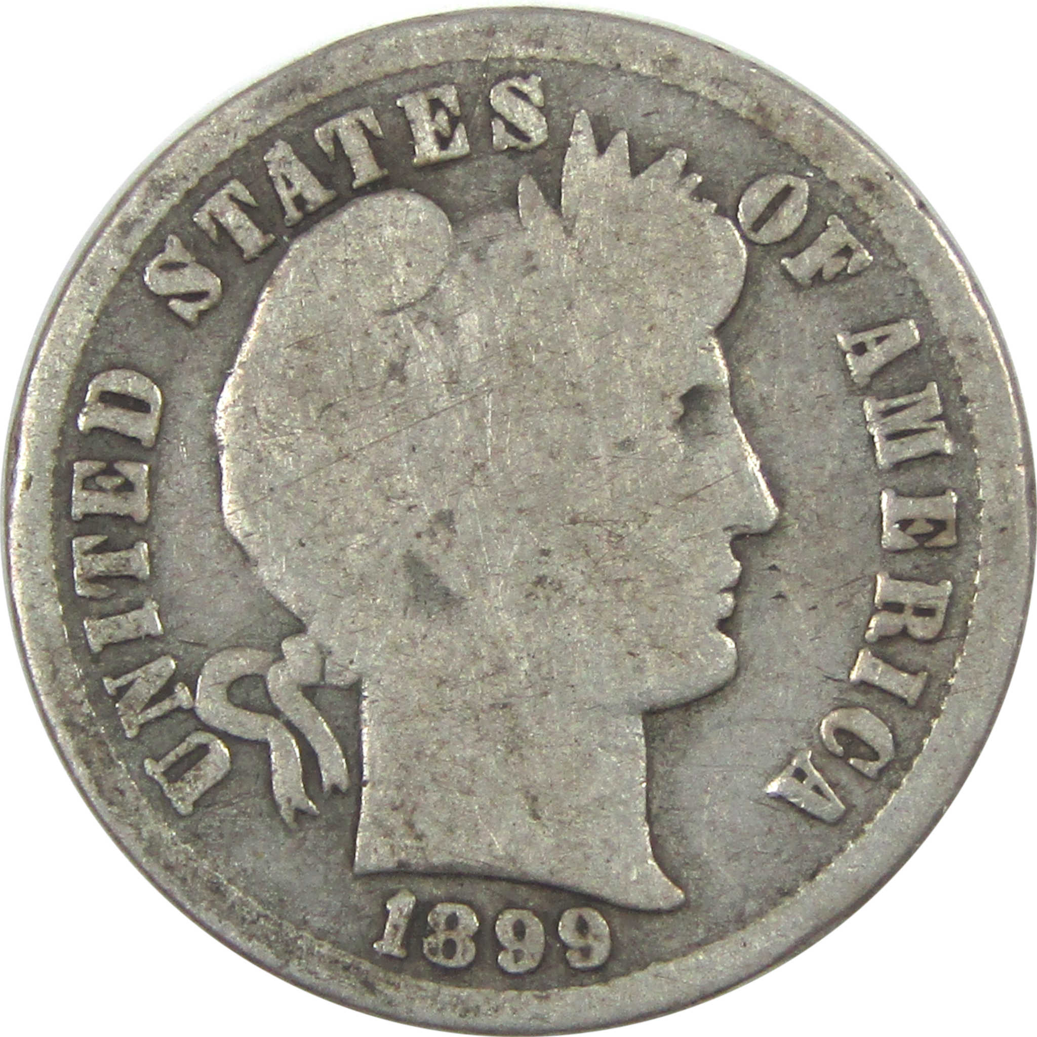 1899 S Barber Dime G Good Silver 10c Coin SKU:I15352