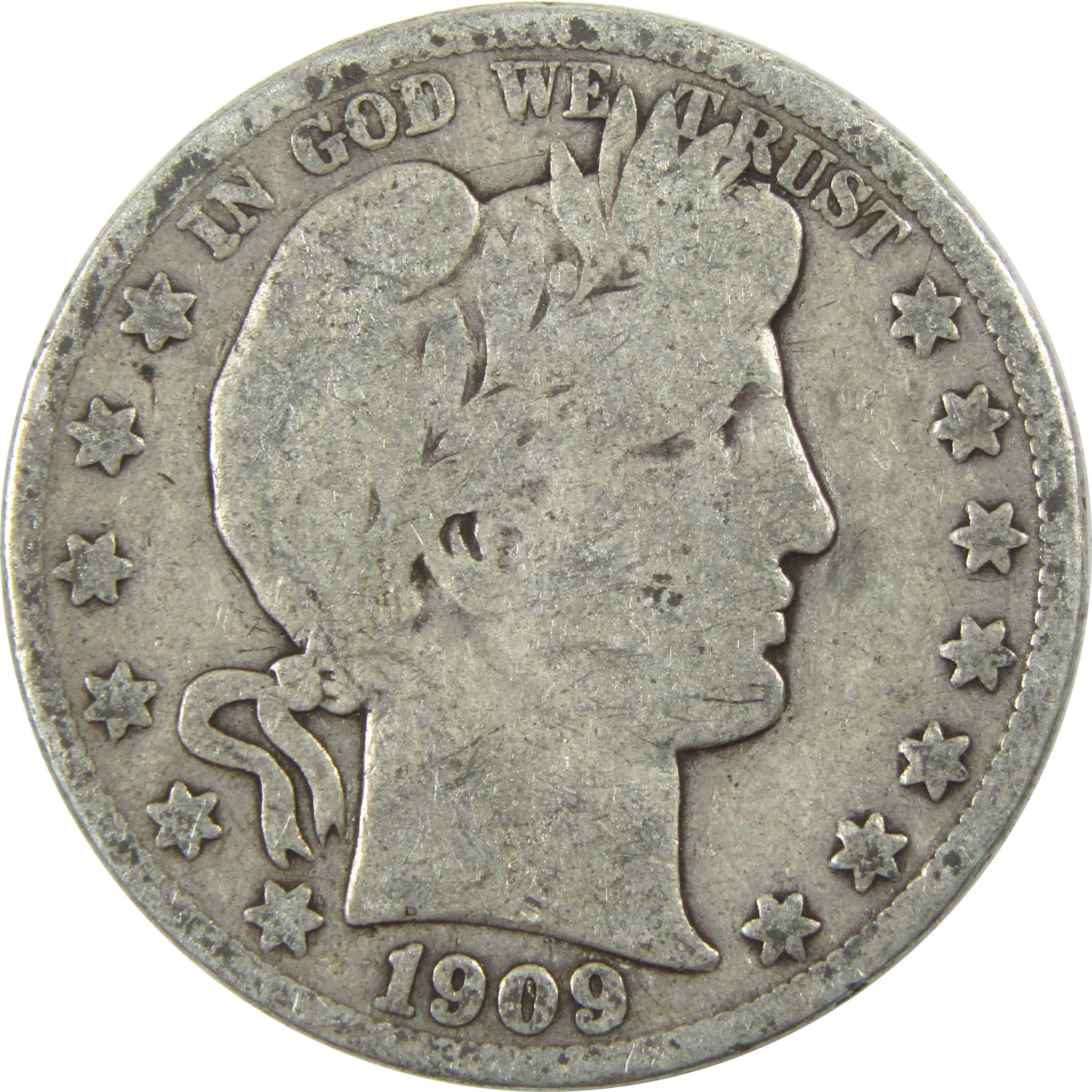 1908 S Barber Half Dollar G Good Silver 50c Coin SKU:I13296