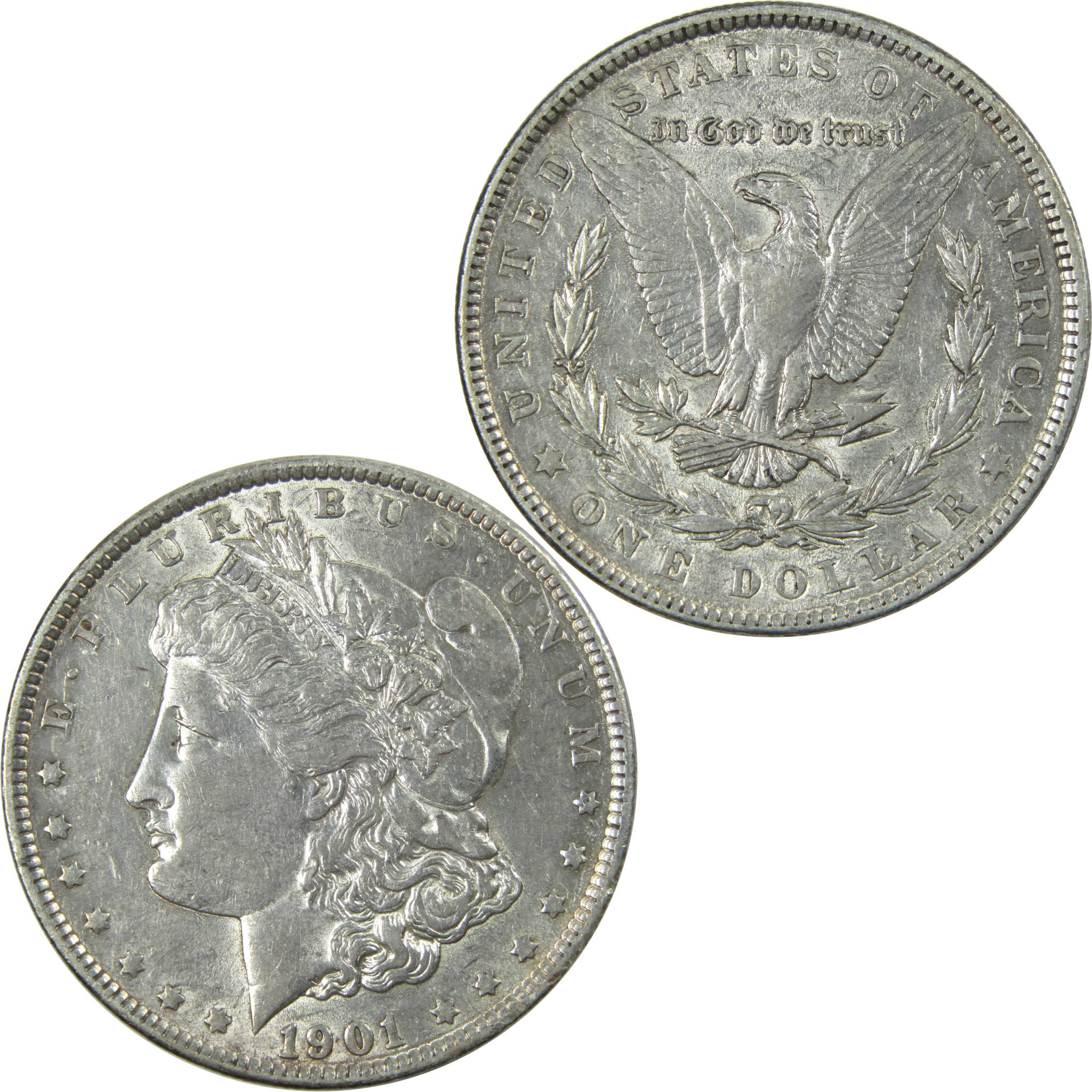 1901 Morgan Dollar AU About Uncirculated Silver $1 Coin SKU:I13953 - Morgan coin - Morgan silver dollar - Morgan silver dollar for sale - Profile Coins &amp; Collectibles