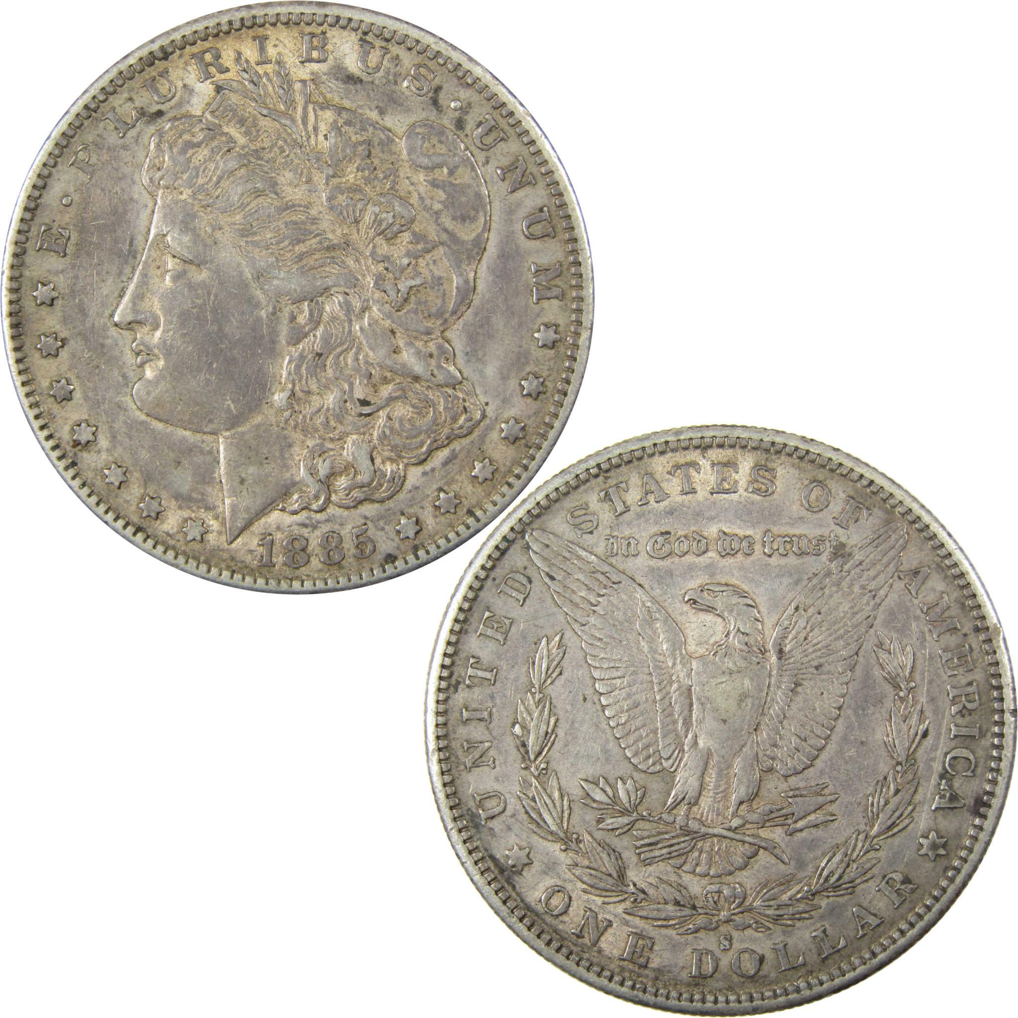 1885 S Morgan Silver Dollar XF EF Extremely Fine $1 Coin SKU:CP1387 - Morgan coin - Morgan silver dollar - Morgan silver dollar for sale - Profile Coins &amp; Collectibles