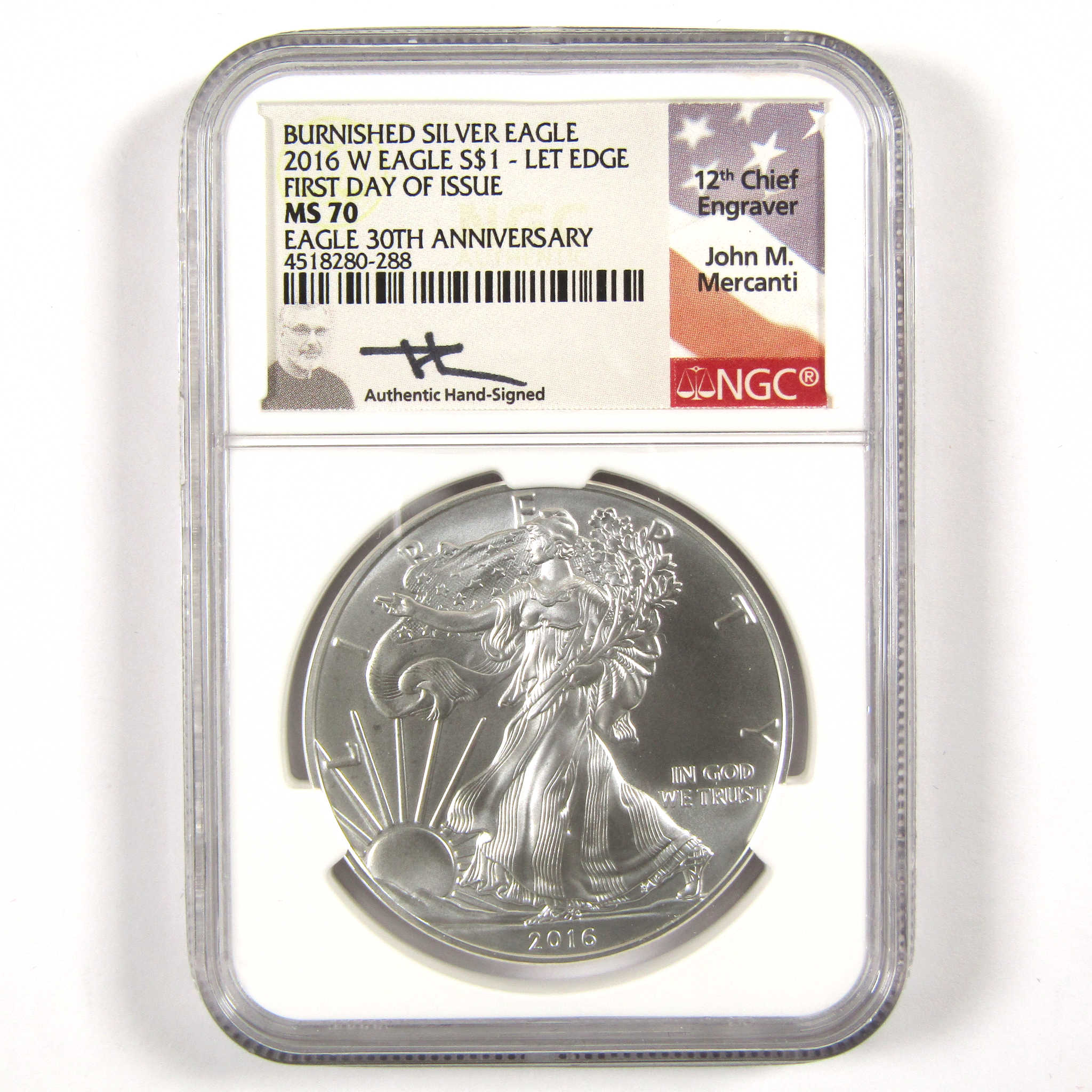2016 W Lettered Edge American Eagle Signed MS 70 NGC SKU:CPC6147