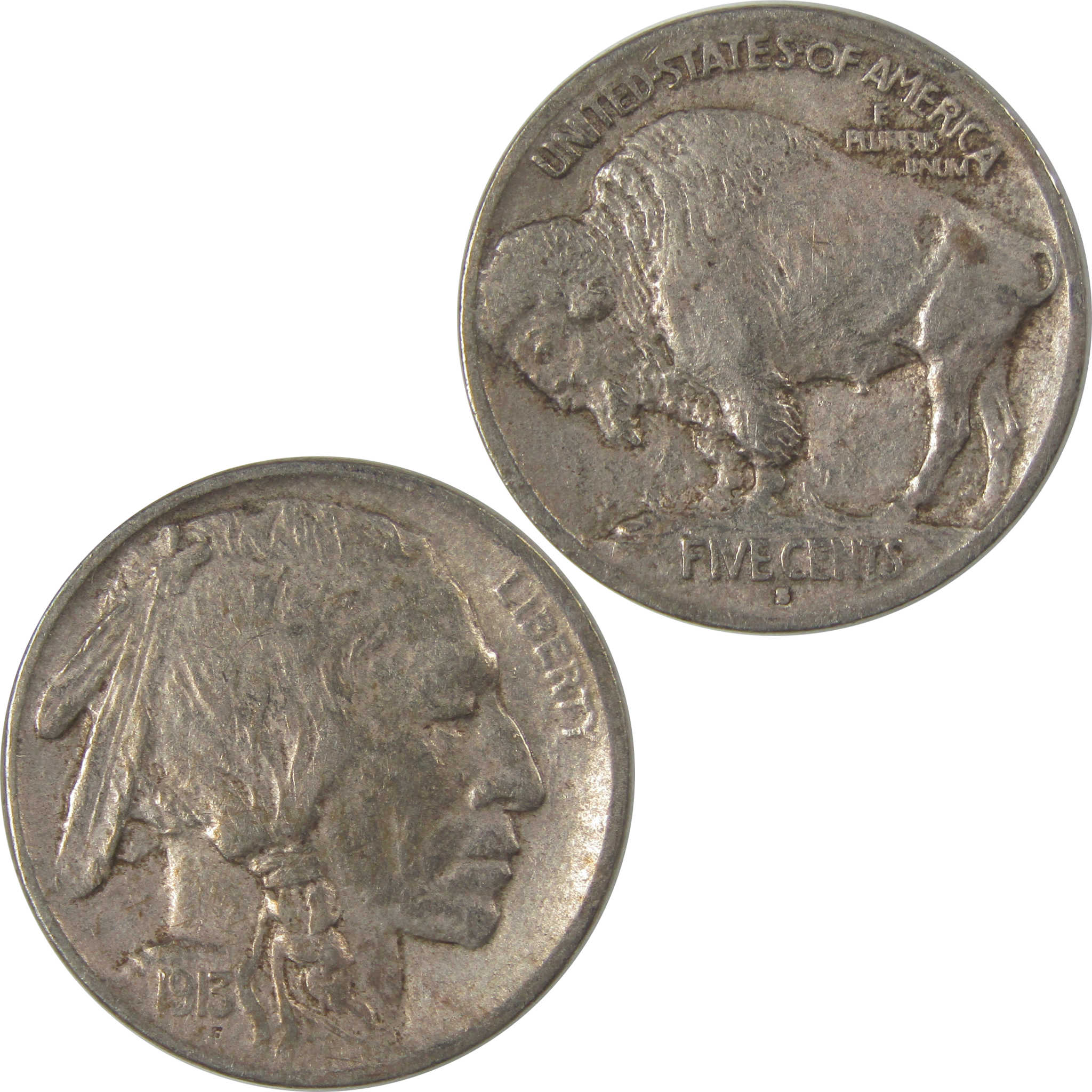 1913 S Type 1 Buffalo Nickel VF Very Fine Details 5c Coin SKU:I22874