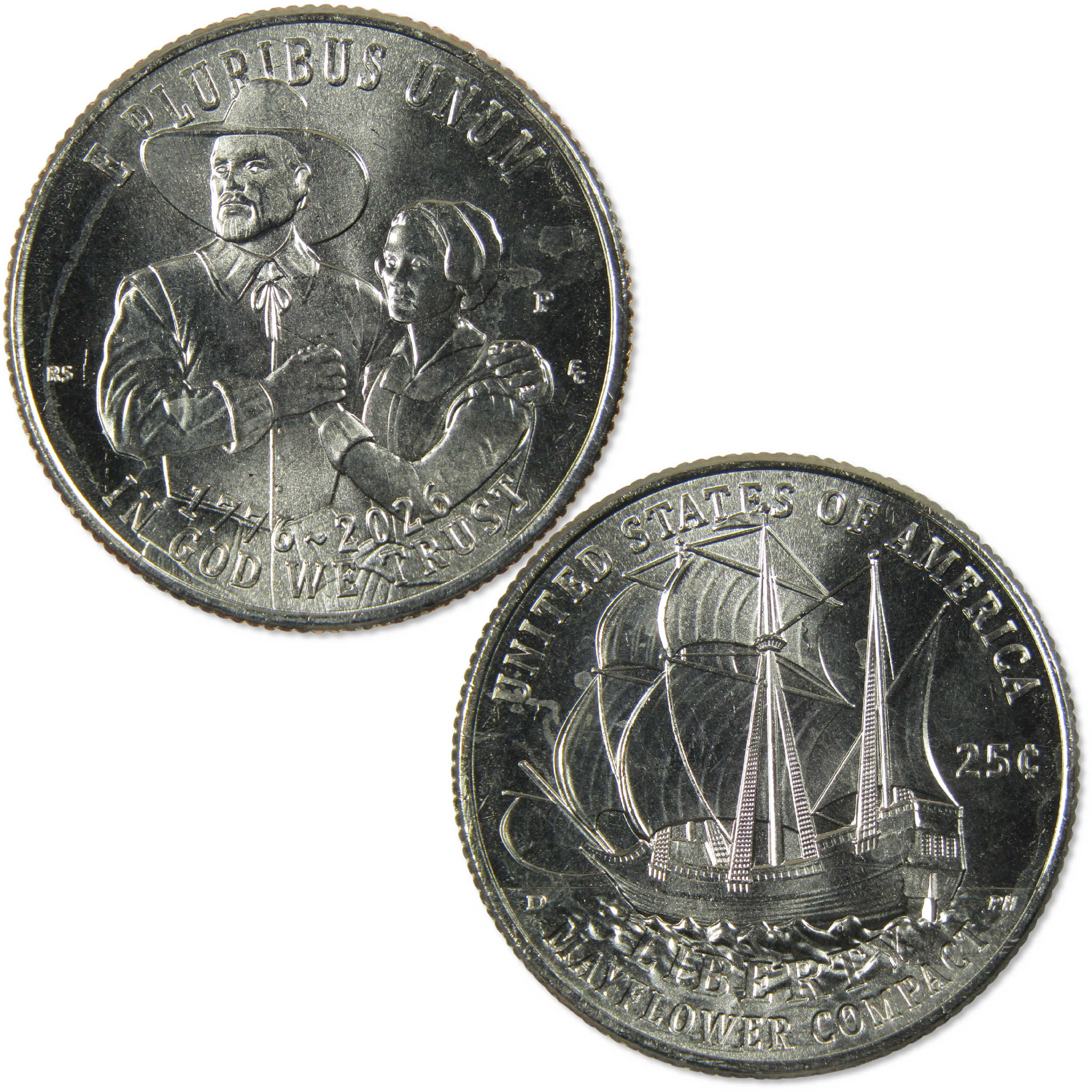 2026 P Mayflower Compact Semiquincentennial Clad Quarter Uncirculated