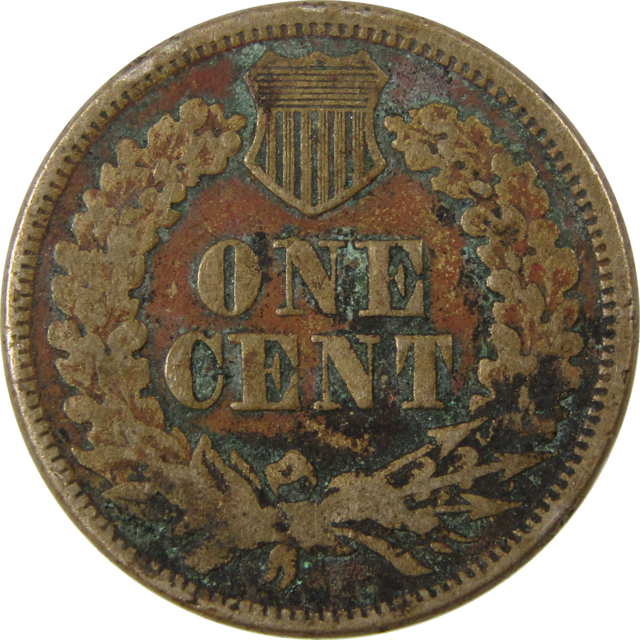 1863 Indian Head Cent F Fine Details Penny 1c Coin SKU:CP1197