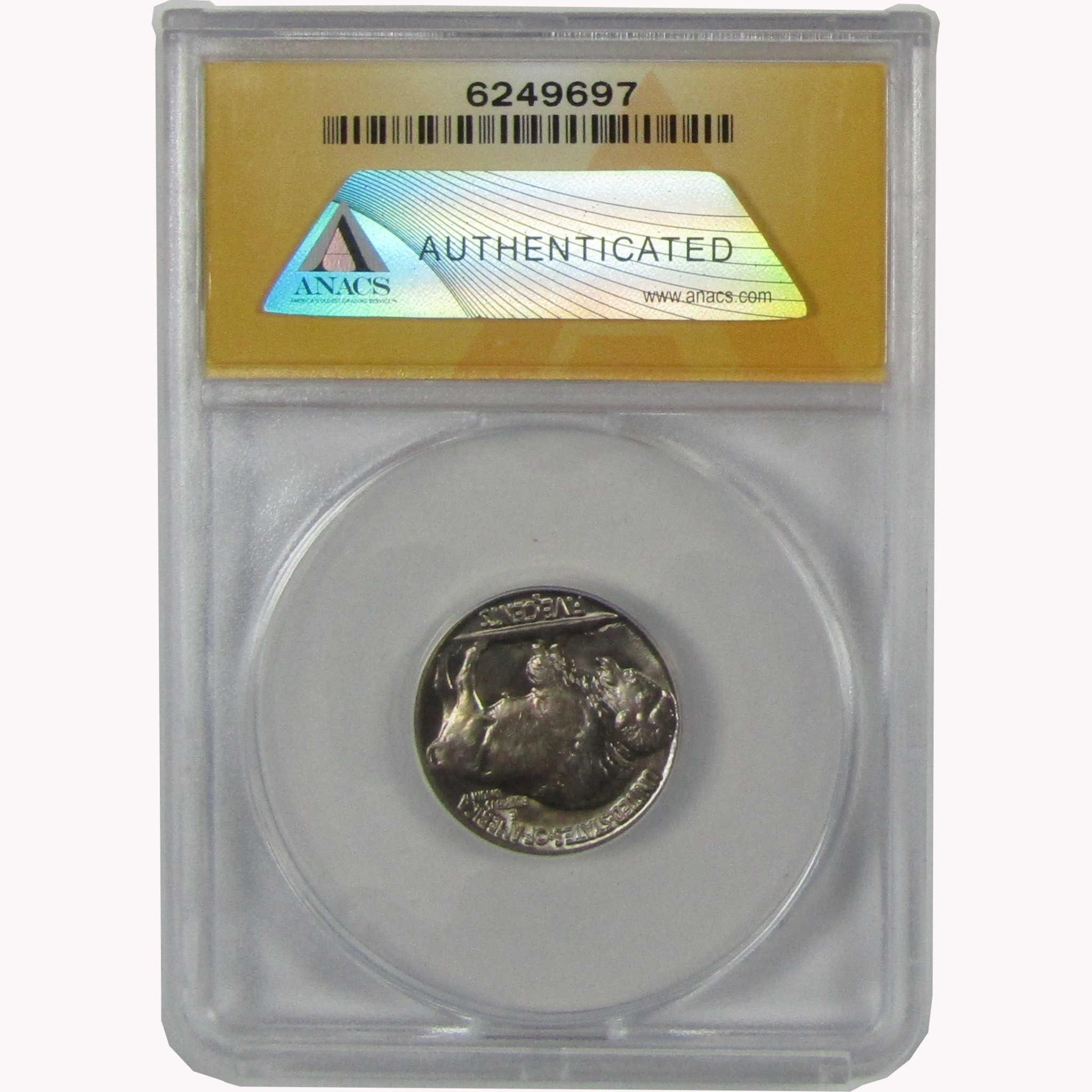 1929 S Indian Head Buffalo Nickel MS 65 ANACS Uncirculated 5c Coin