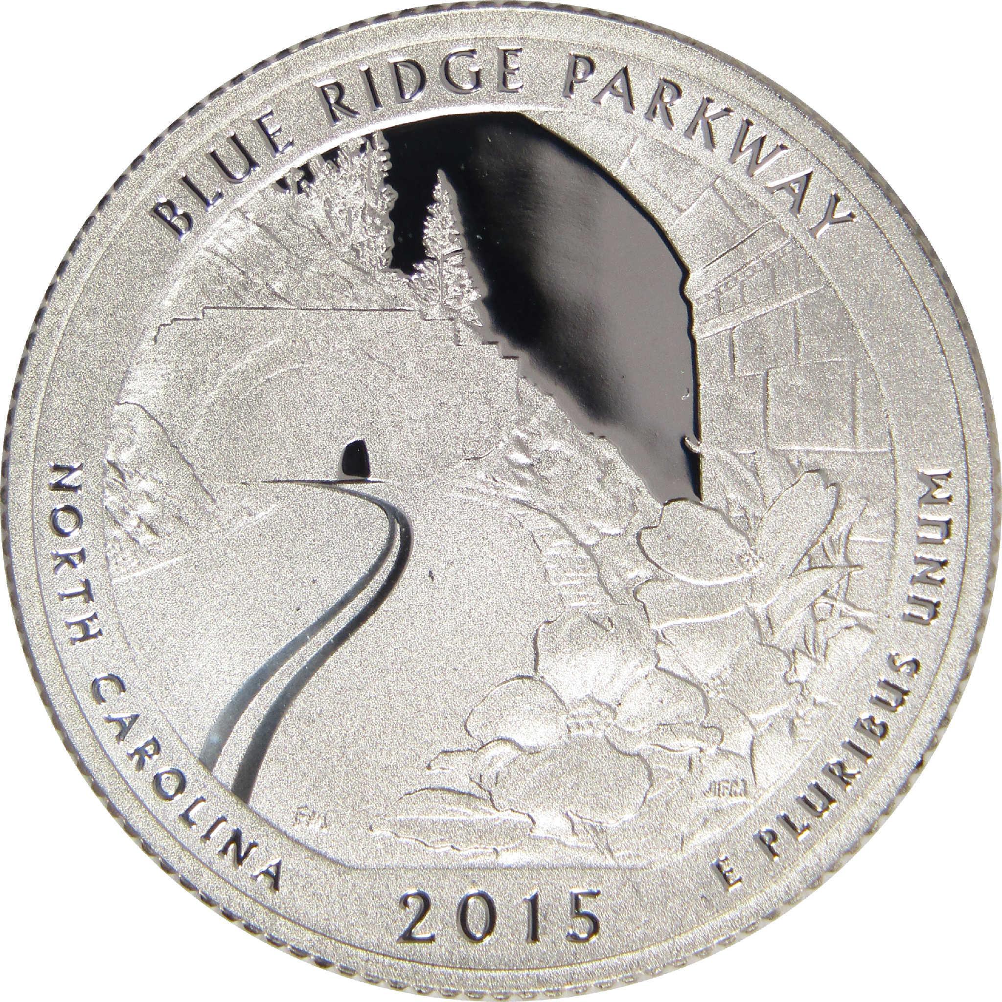 2015 P America The Beautiful Quarter: Blue Ridge Parkway - Uncirculated From Mint Roll