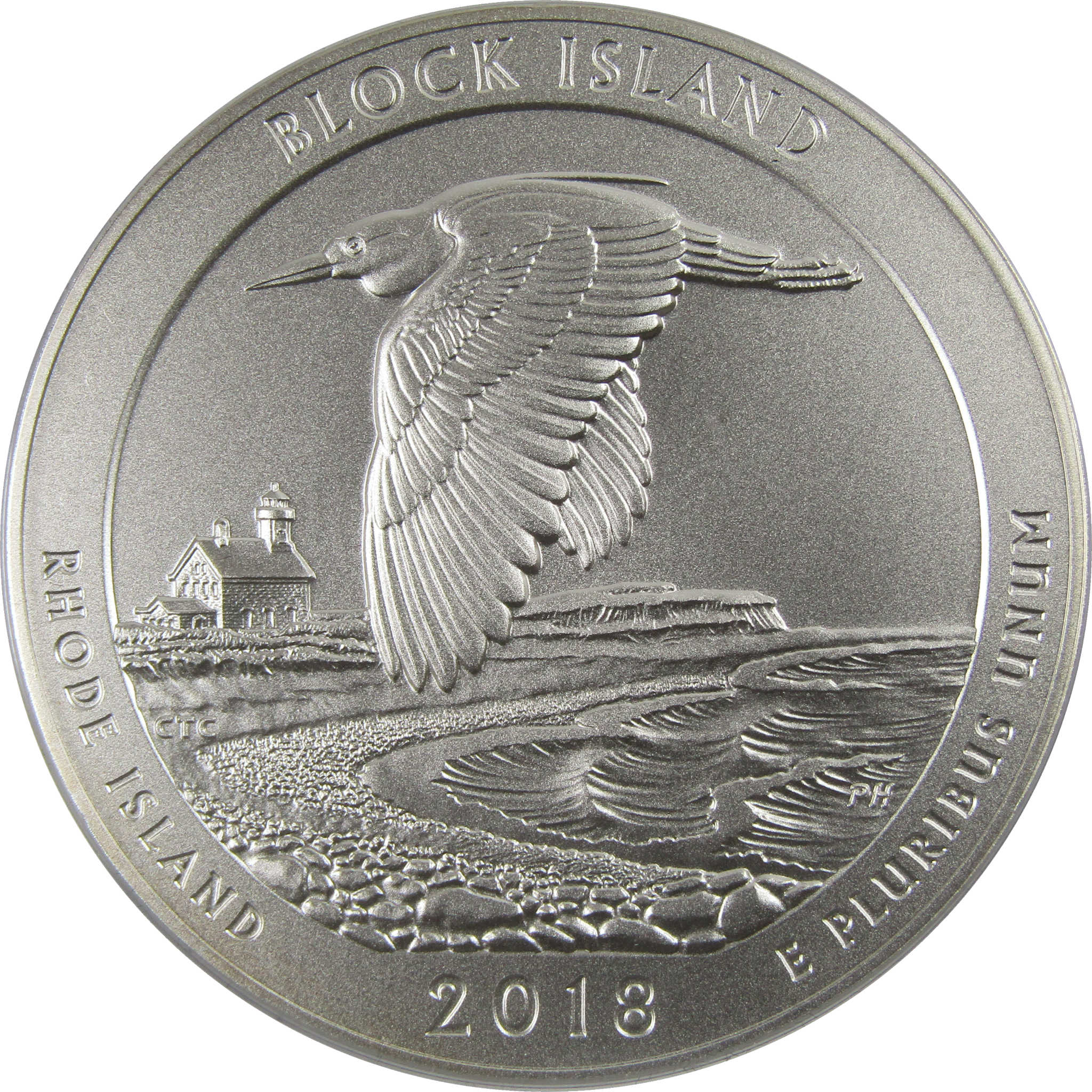 2018 P Block Island Wildlife Refuge 5 oz Silver OGP SKU:CPC3059