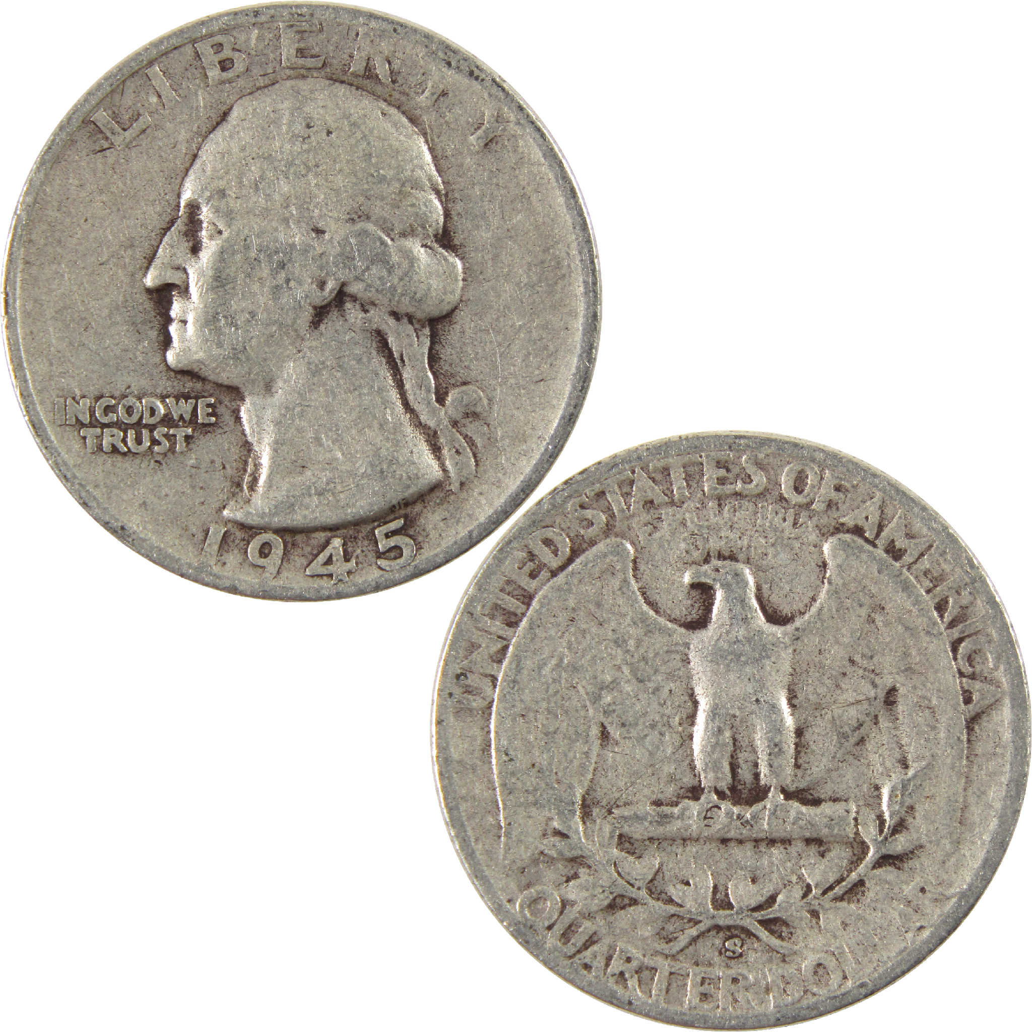 1945 S Washington Quarter VG Very Good Silver 25c Coin